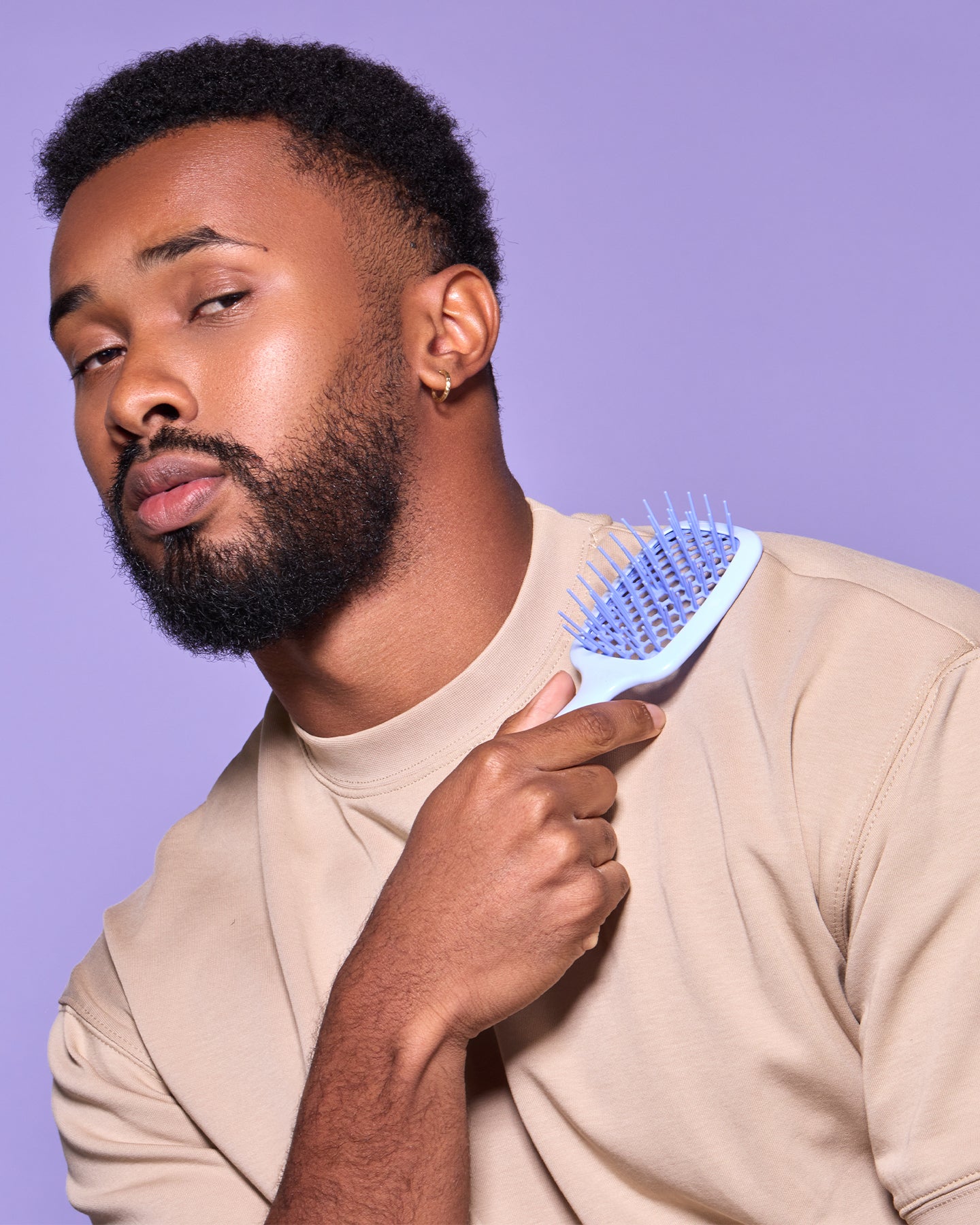 UNbrush Mini Detangling Hair Brush - Gentle Knot-Free Styling for All Hair Types | Travel-Friendly Periwinkle Design | Perfect for Kids, Travel & On-the-Go Use