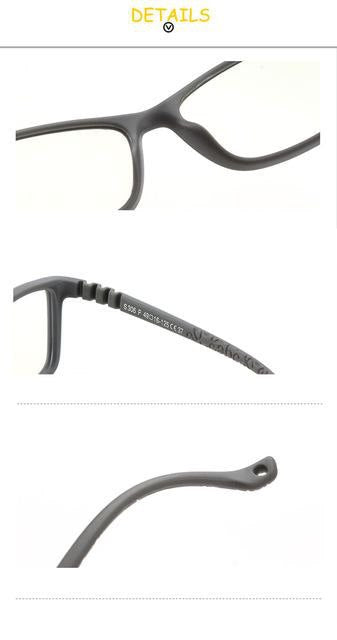 Unbreakable Flexible Kids Glasses with Adjustable Strap - Rectangle Frame for Ages 4-7 (S308) - Perfect for School, Sports & Outdoor Activities