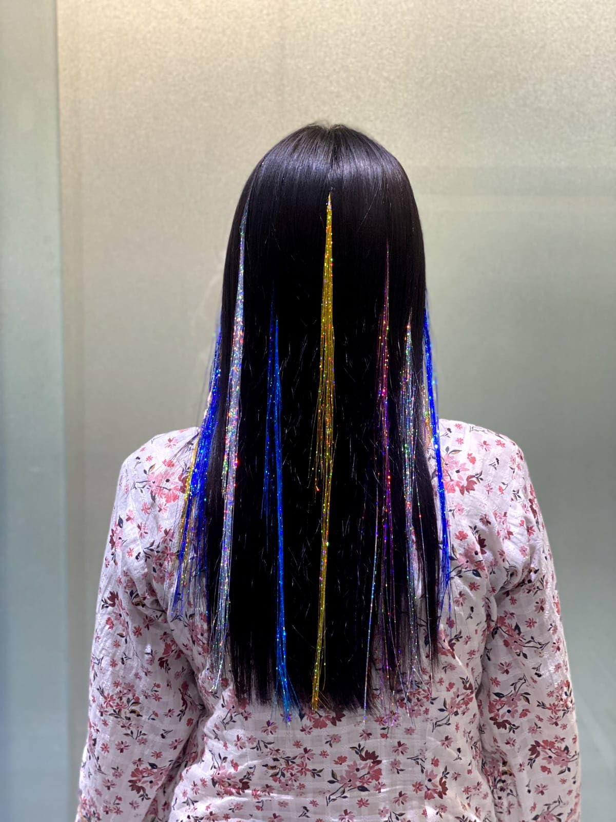 Baal Highlights Colored Hair Streak & Glitter Hair Tinsel Extensions for Women & Girls - Perfect for Parties, Festivals, Cosplay & Everyday Glam