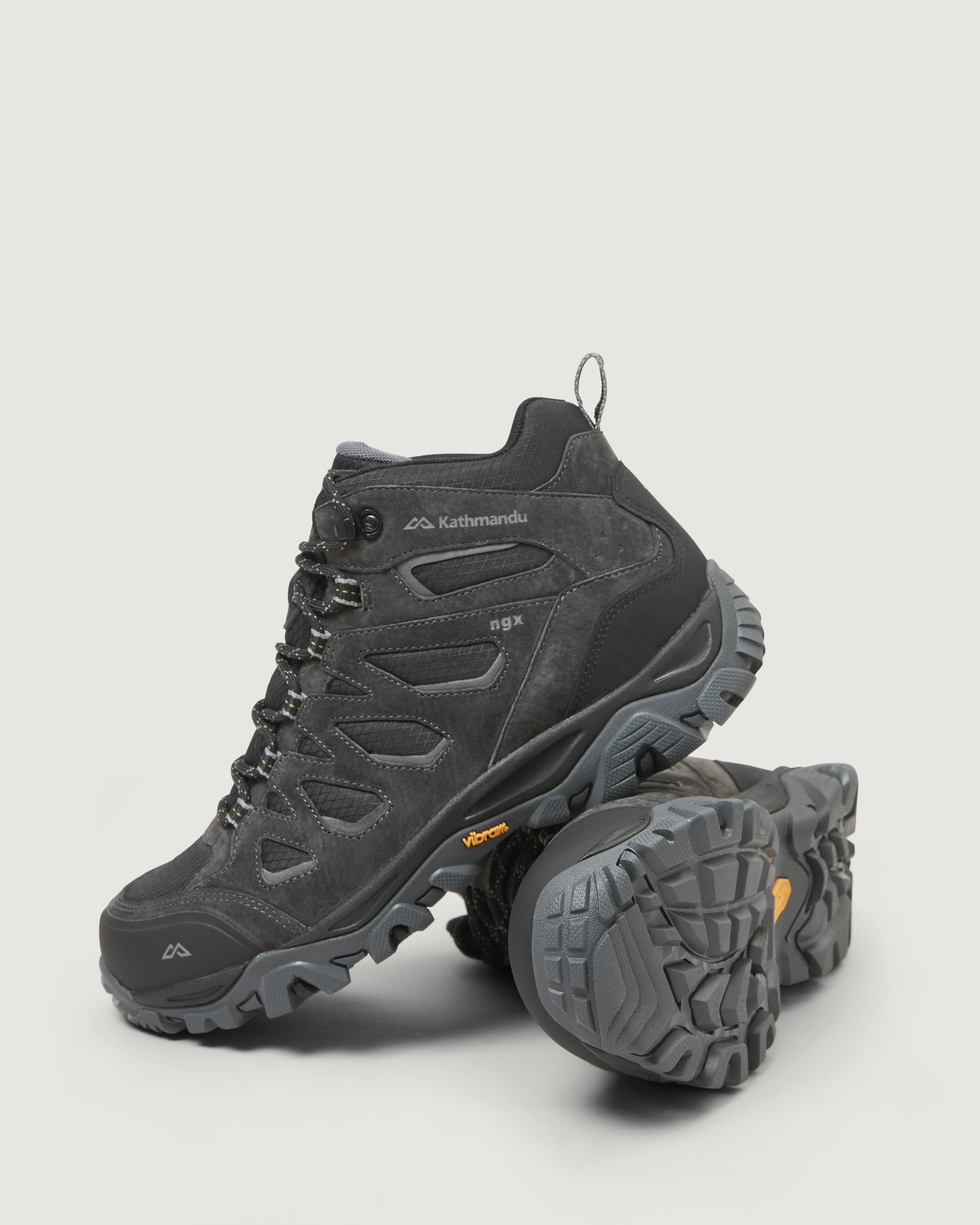 Men's Waterproof Hiking Boots - Mornington Mid Ankle Outdoor Boots for Trekking & Camping | Black/Black Sea | Ideal for Mountain Trails & Wet Weather Adventures