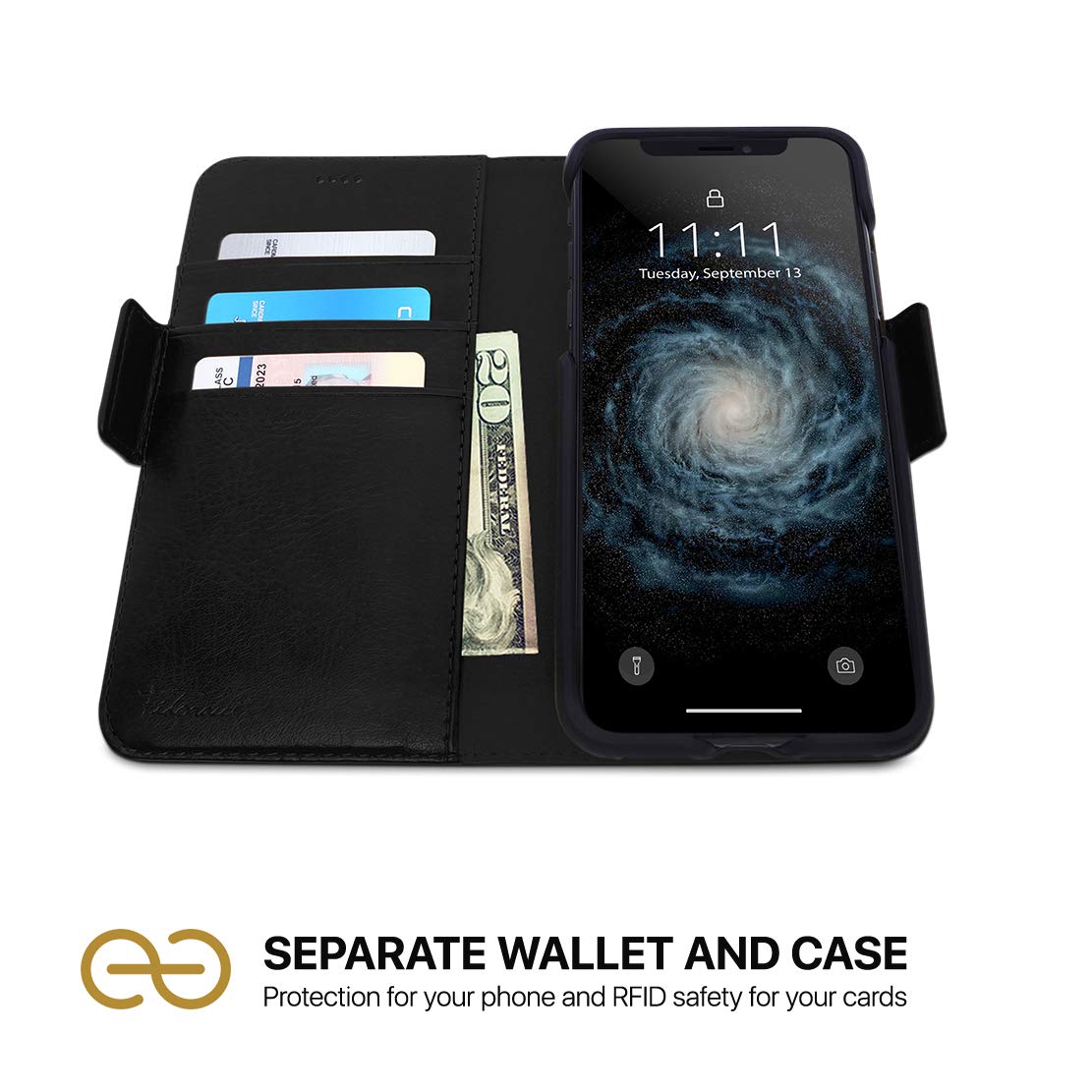Dreem Fibonacci iPhone Xs Max Wallet Case - Vegan Leather, Magnetic & Shockproof for Daily Use