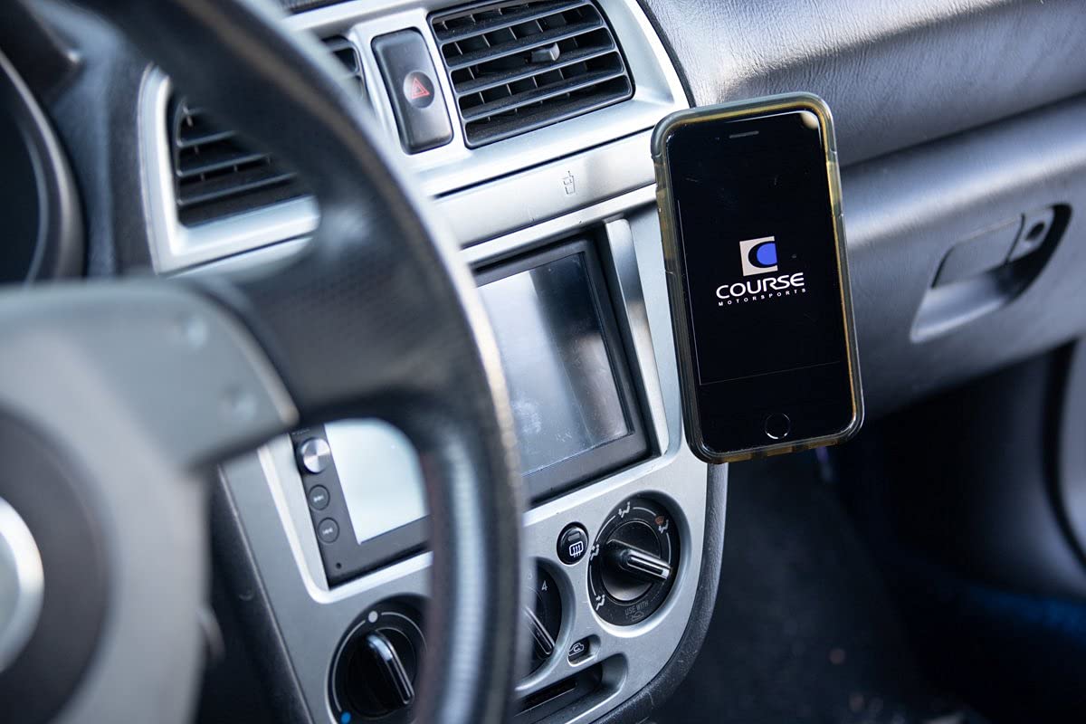 Course Motorsports Direct Fit Phone Mount for Subaru WRX/Impreza/STI (2002-2007) - Auto Closing Cradle Head with Charging - Right Side Tan - Perfect for Hands-Free Driving & GPS Navigation