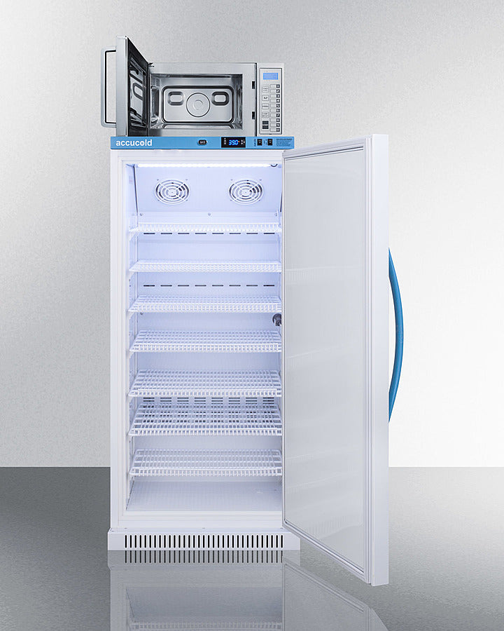 Accucold 8 cu.ft. Compact Breast Milk Refrigerator and Microwave Combo - MLRS8MC SCM1000SS Stainless Steel | Perfect for Nursing Mothers & Daycare Centers