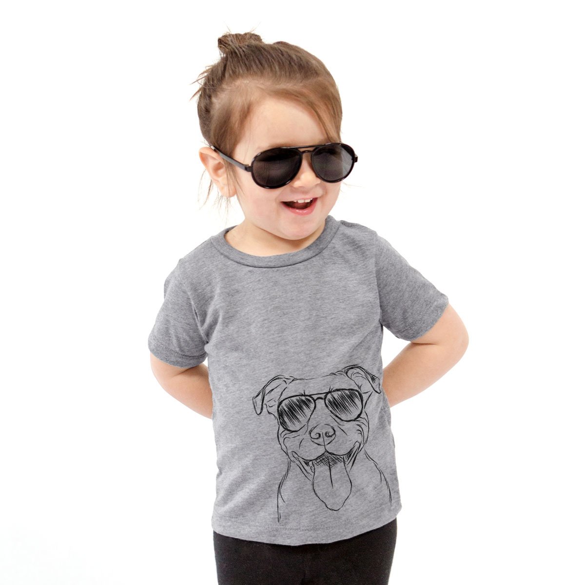 Inkopious Major The Pitbull Dog Youth Crewneck Sweatshirt - Unisex Boys Girls Kids Pullover - Small Grey - Casual Wear for School, Playdates & Family Outings