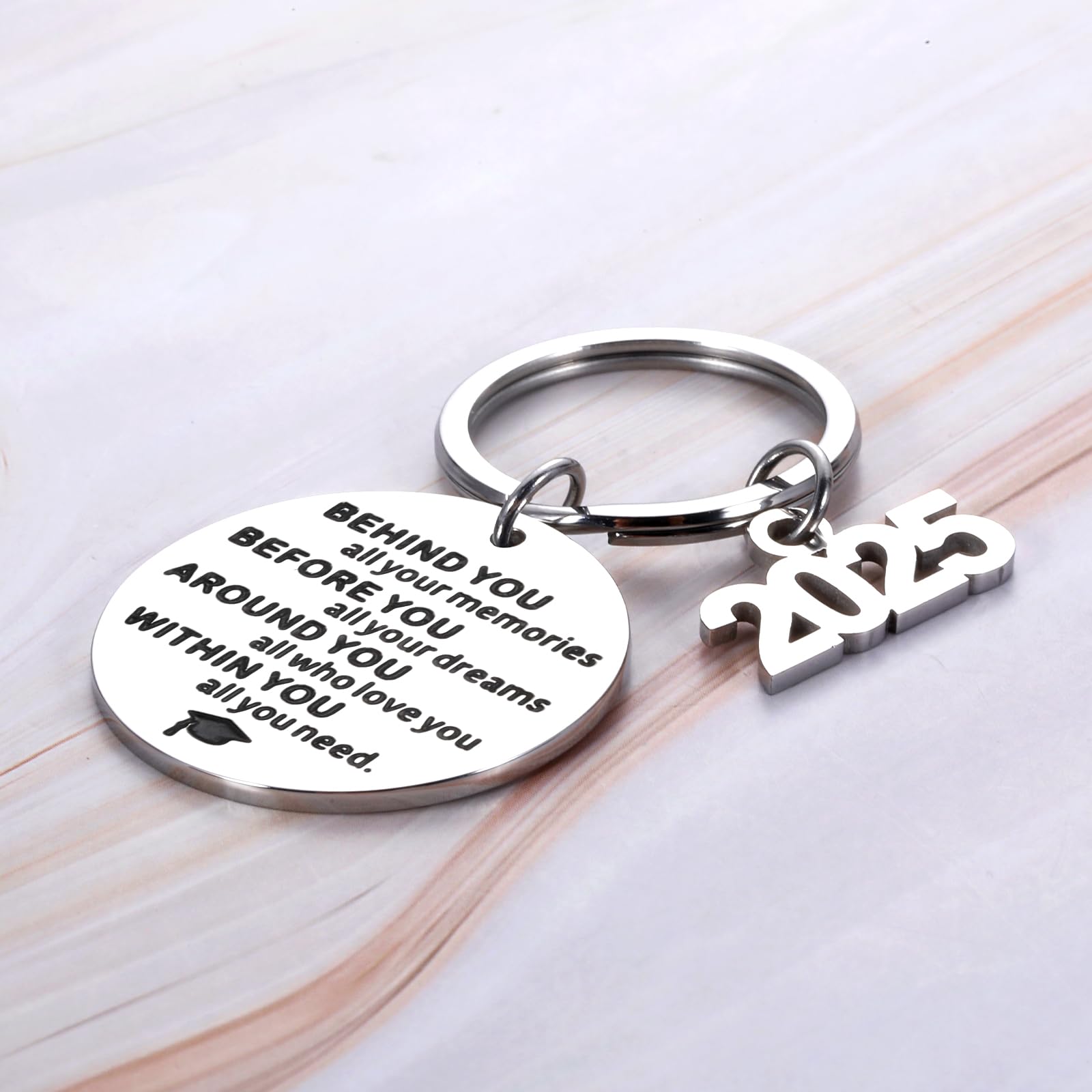 Class of 2025 Graduation Keychain - Inspirational Gift for High School & College Graduates (Men, Women, Nurses, Masters Students) - Perfect for Son, Daughter, Boy or Girl - Ideal for Senior Parties & Graduation Celebrations
