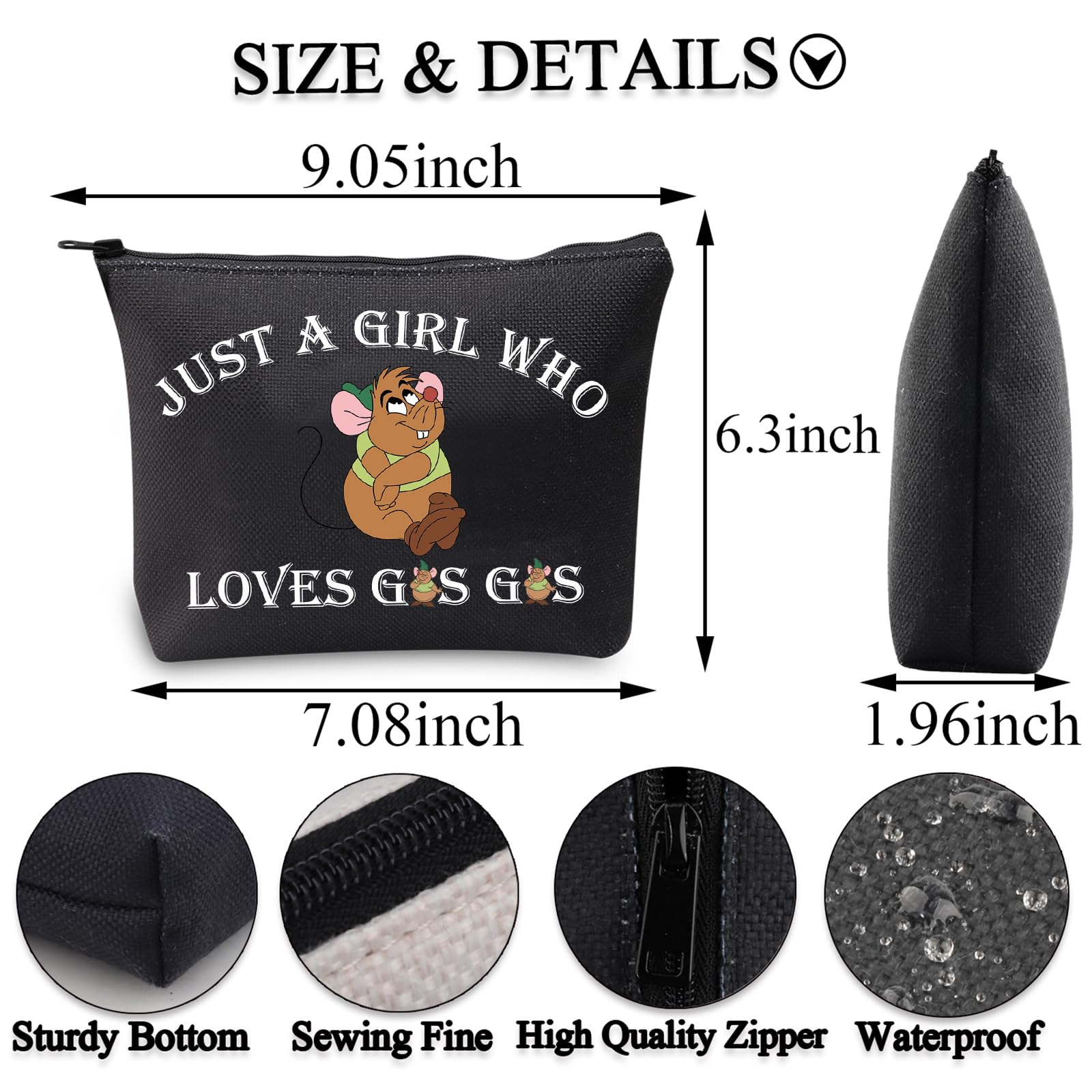 BDPWSS Cute Mouse-Themed Makeup Bag - Perfect Travel Toiletry Organizer for Women Who Love Travel & Beauty | Ideal for Vacation, Gym, and Daily Essentials Storage