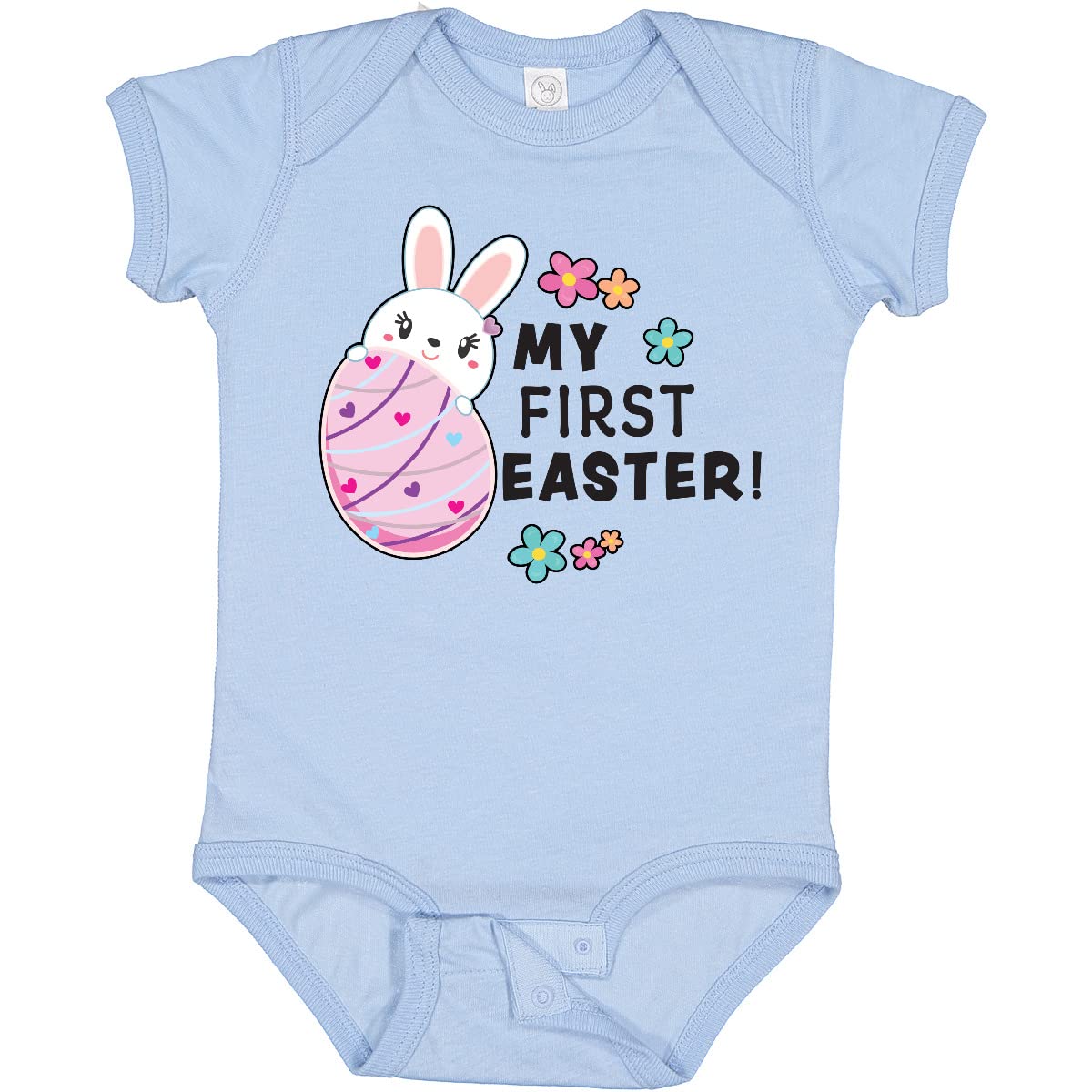 My First Easter with Bunny Behind Egg Baby Bodysuit - Cute Easter Outfit for Infants & Newborns - Perfect for Easter Photos, Family Gatherings & Holiday Celebrations