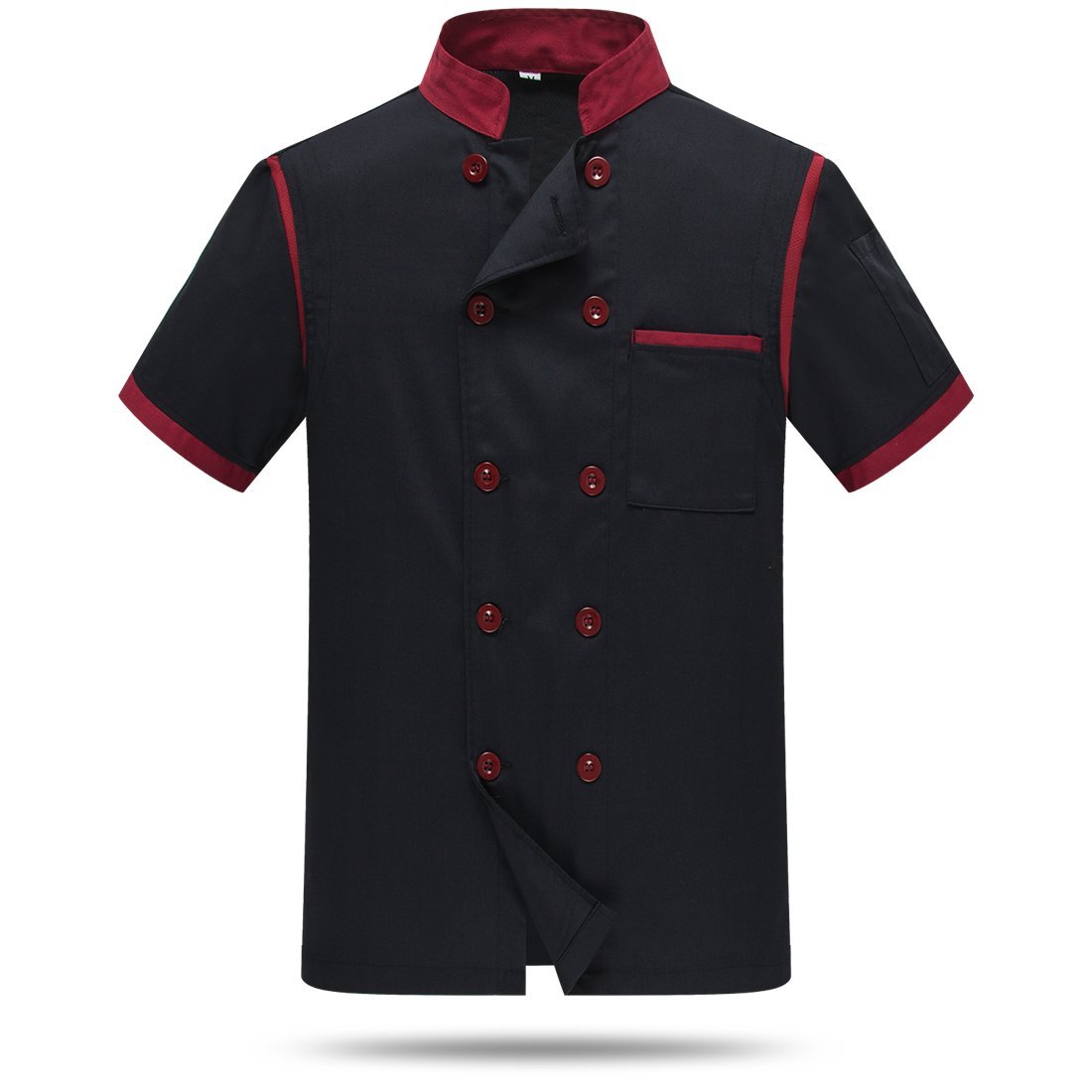 Chef Jackets Waiter Coat Short Sleeves with Back and Underarm Mesh for Comfort - Perfect for Kitchen Staff and Food Service Professionals
