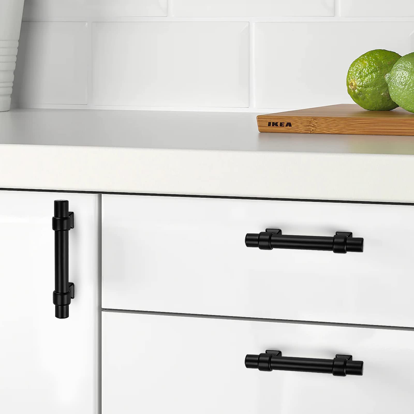 100 Pack Matte Black Cabinet Pulls - 2.5 Inch T Bar Drawer Handles for Kitchen & Bathroom Cabinets - Durable Black Stainless Steel Dresser Pulls - Perfect for Modern Home Renovation & Furniture Upgrade