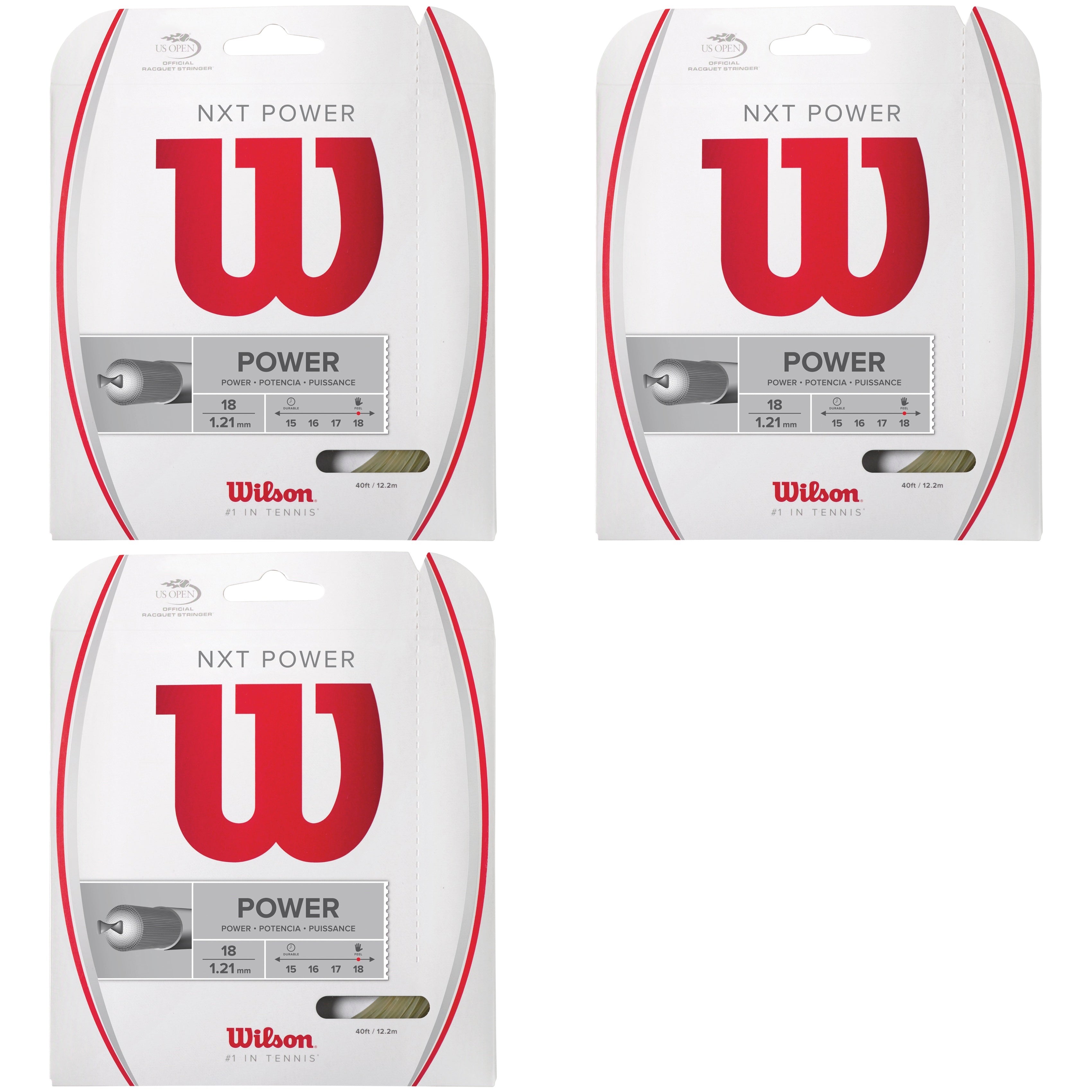 Wilson NXT Power Tennis String - High-Performance Tennis Racket String for Enhanced Control & Durability | Perfect for Competitive Play & Training Sessions
