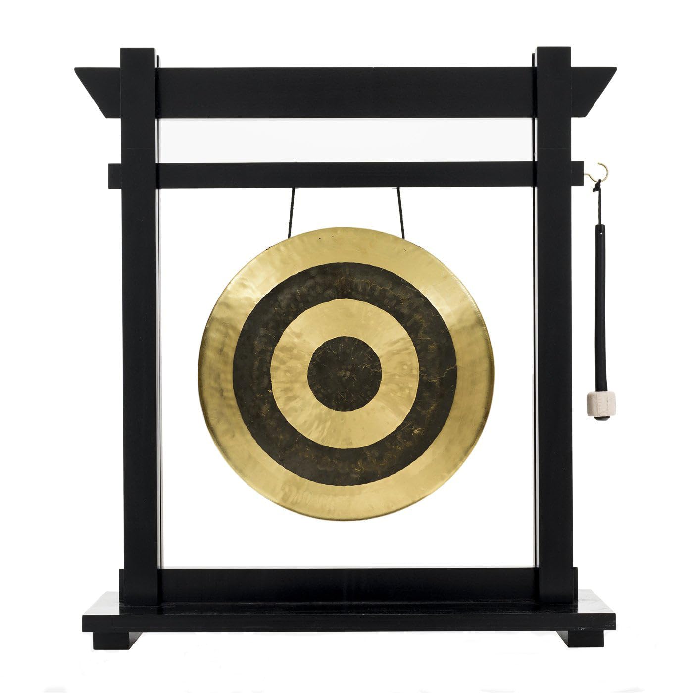 14 Inch Black Moksha Joe Gong Set with Stand, Mallet & Easy Assembly - Traditional Chinese Gong for Meditation, Yoga & Sound Therapy - Perfect for Small Spaces & Home Decor