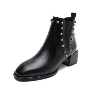 Stylish Women's Ankle Boots with Rivets - Comfortable & Fashionable Fall/Winter Shoes for Casual Outfits, Work & Date Nights