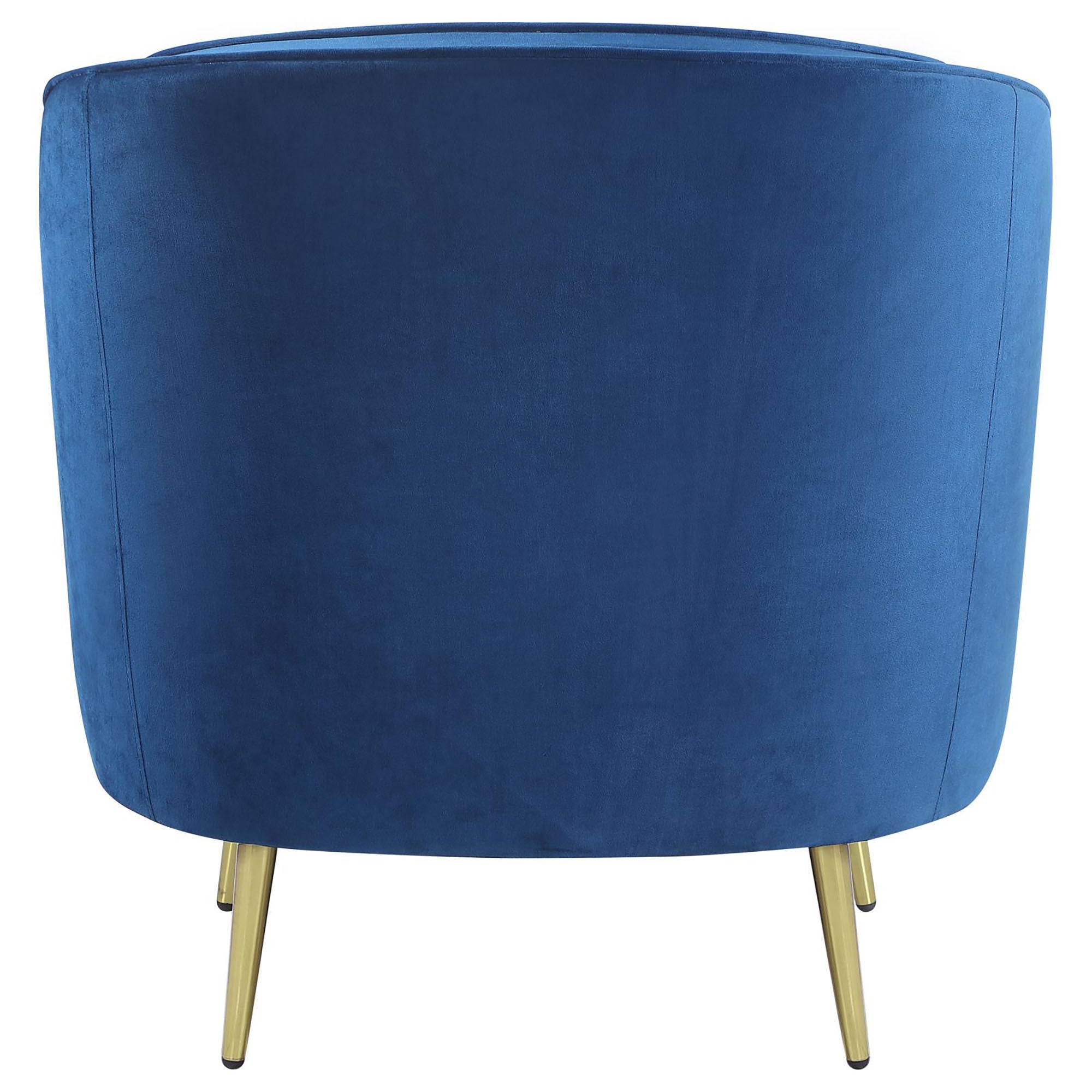 Blue Channel Tufted Chair - Upholstered Accent Chair with Button Tufting for Living Room, Bedroom or Office - Comfortable Modern Furniture for Home Decor