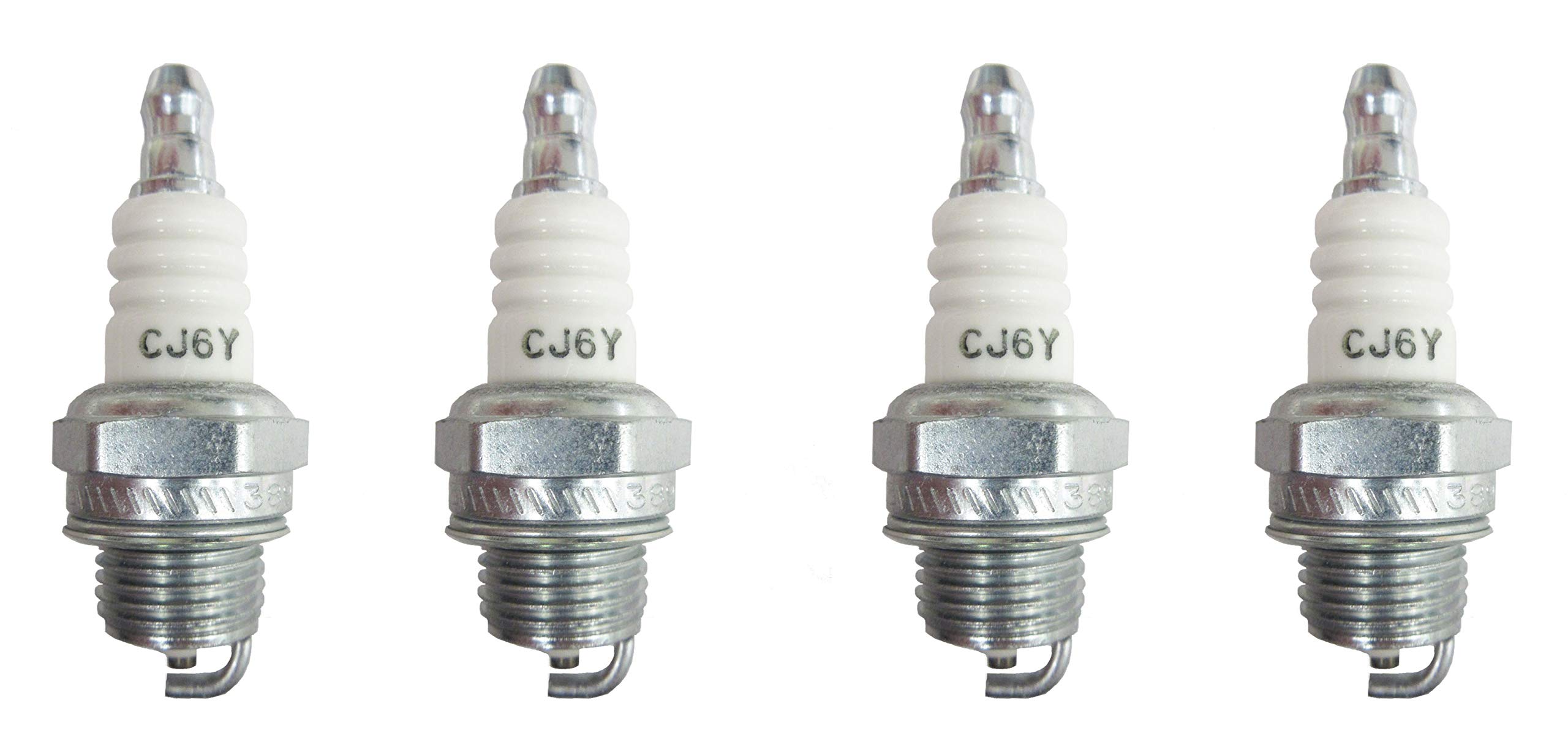 Champion 858 CJ6Y Small Engine Spark Plug - 4 Pack - Compatible with Lawn Mowers, Generators & Outdoor Power Equipment