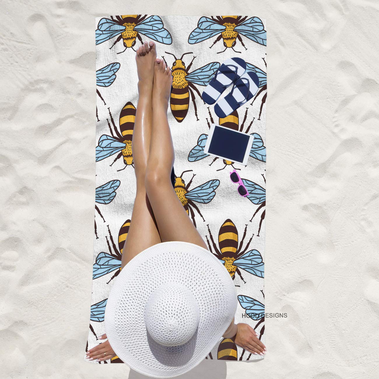 Premium Bee Pattern Bath Towel - 64