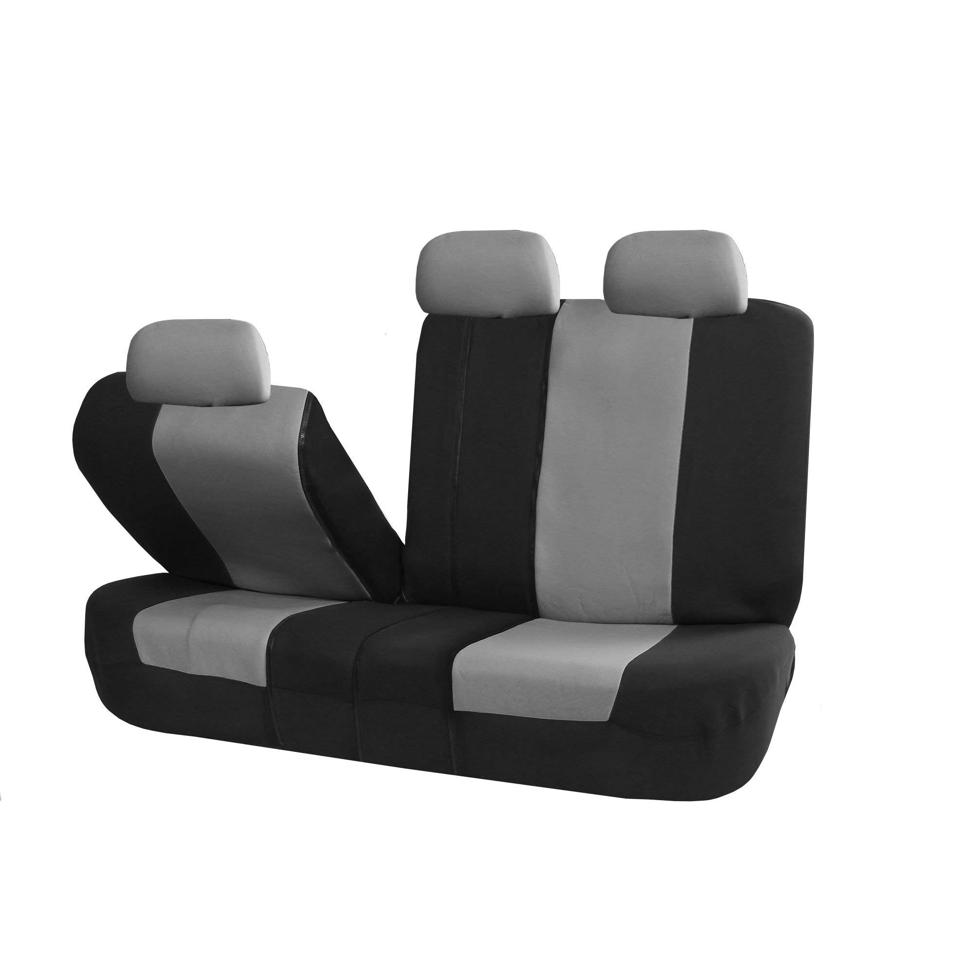 FH Group Universal All-Purpose Built-in Seatbelt Car Seat Covers Full Set - Perfect Fit for Cars, Trucks & SUVs (Gray/Black) FB351115 - Ideal for Road Trips, Daily Commute & Vehicle Protection