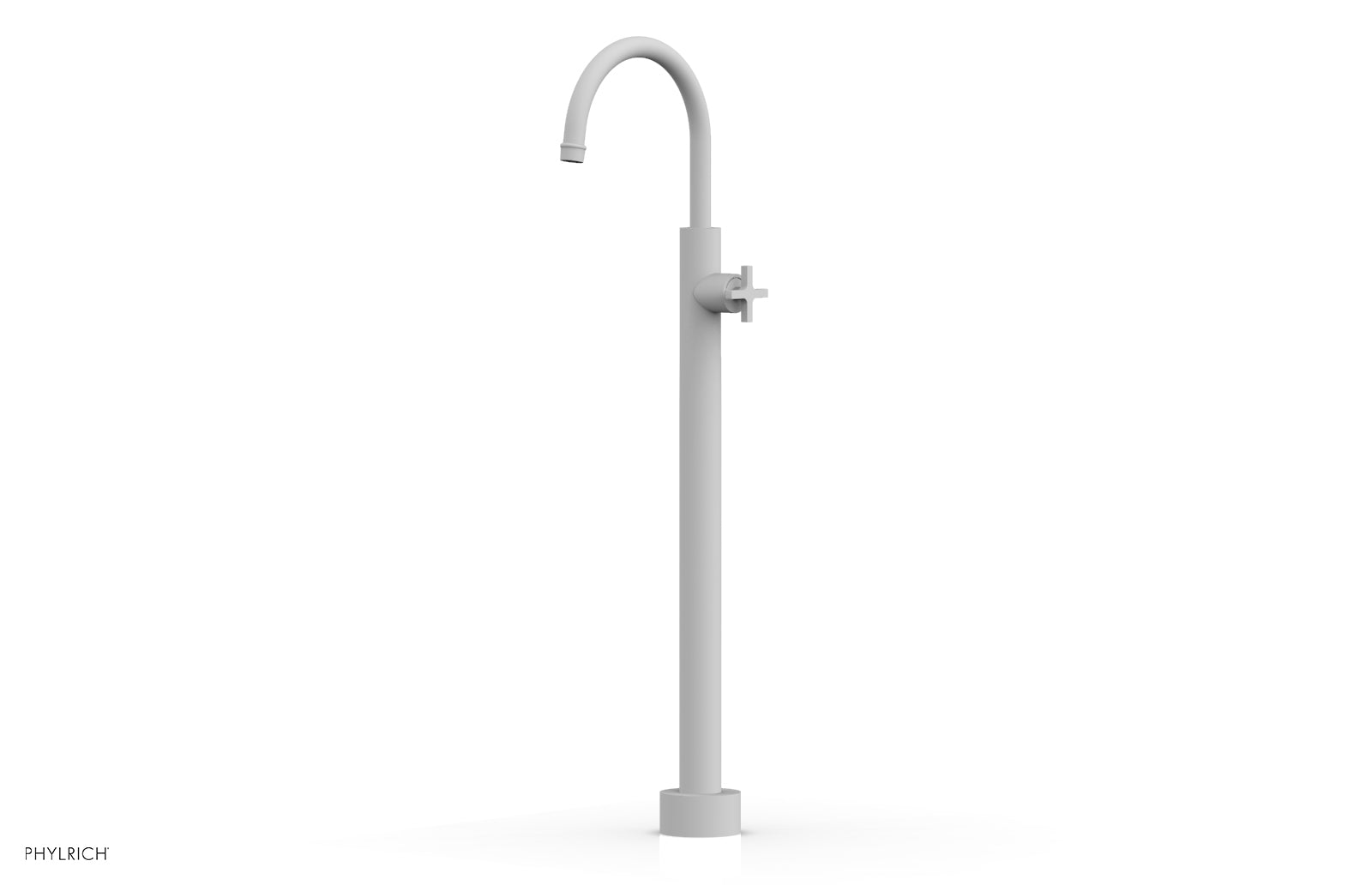 HEX MODERN Tall Floor Mount Tub Filler with Cross Handle 5014602 - Modern Bathroom Faucet for Freestanding Tubs, Perfect for Luxury Spa and Home Renovation