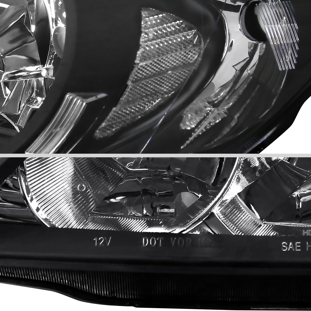 04-05 2Dr/4Dr Black Headlights Driving Lamps - High Performance Replacement Headlights for Improved Night Visibility - Perfect for Off-Roading, Night Driving & Car Upgrades