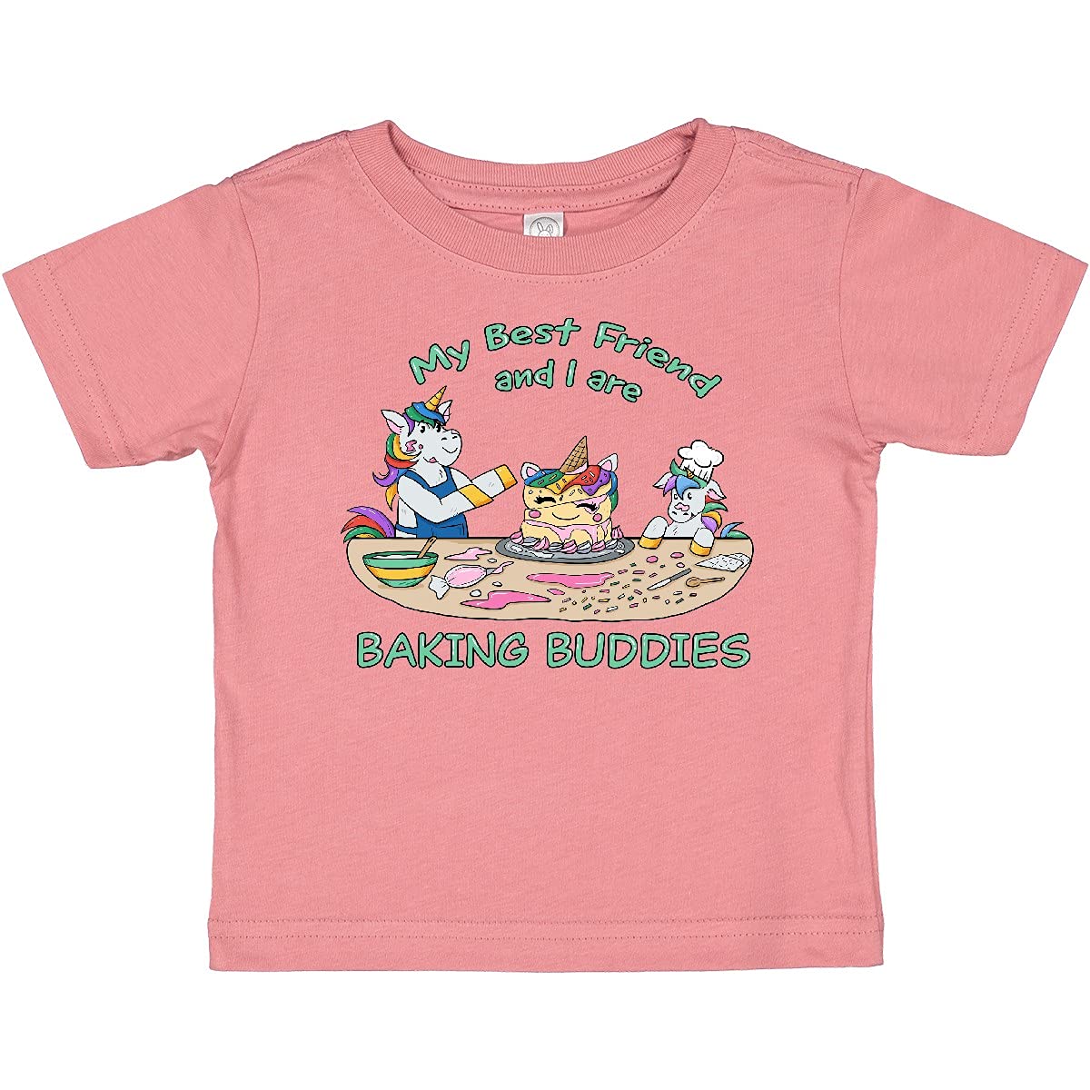 Inktastic Baking Buddies Baby T-Shirt - Best Friend Baking Duo Outfit for Toddlers, Perfect for Cooking Classes and Family Baking Fun