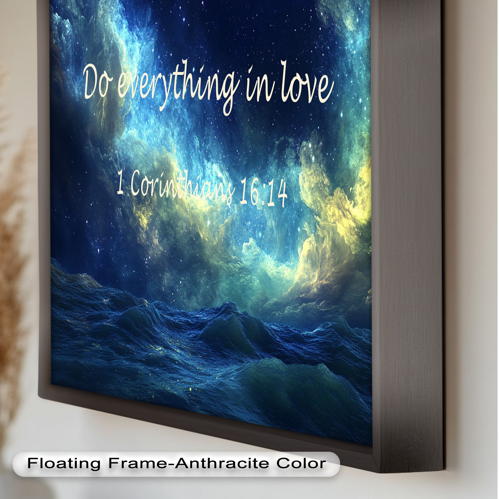 1 Corinthians 16:14 Bible Verse Canvas Print - Christian Wall Art with Love and Faith Scripture - Perfect for Home Decor, Church Gifts & Spiritual Inspiration