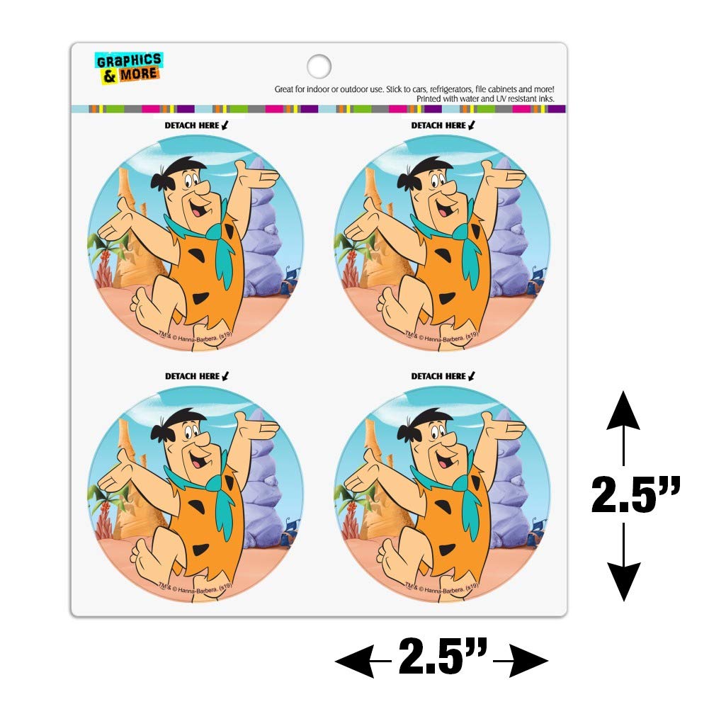 The Flintstones Fred Character Refrigerator Magnet Set - 6 Pack Vinyl Circle Magnets for Fridge, Locker & Office - Fun Cartoon Decor for Kitchen, Dorm & Workspace