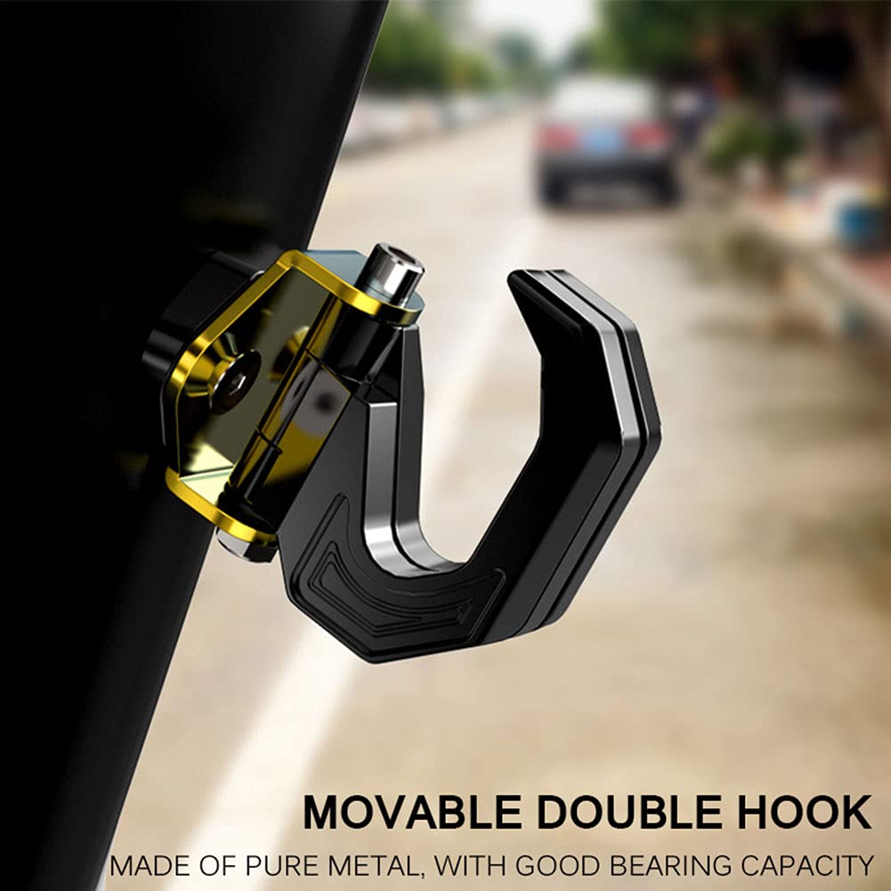 Zcargel Motorcycle Hook - Double Hook Helmet & Bag Holder - Durable Aluminum Alloy for Luggage & Helmets - Garage & Road Use