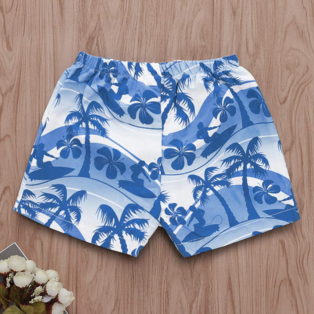 **Boys' Swim Shorts for Toddlers 1-4 Years - Hawaiian Print Swimwear with Elastic Waistband - Perfect for Beach, Pool & Summer Play**