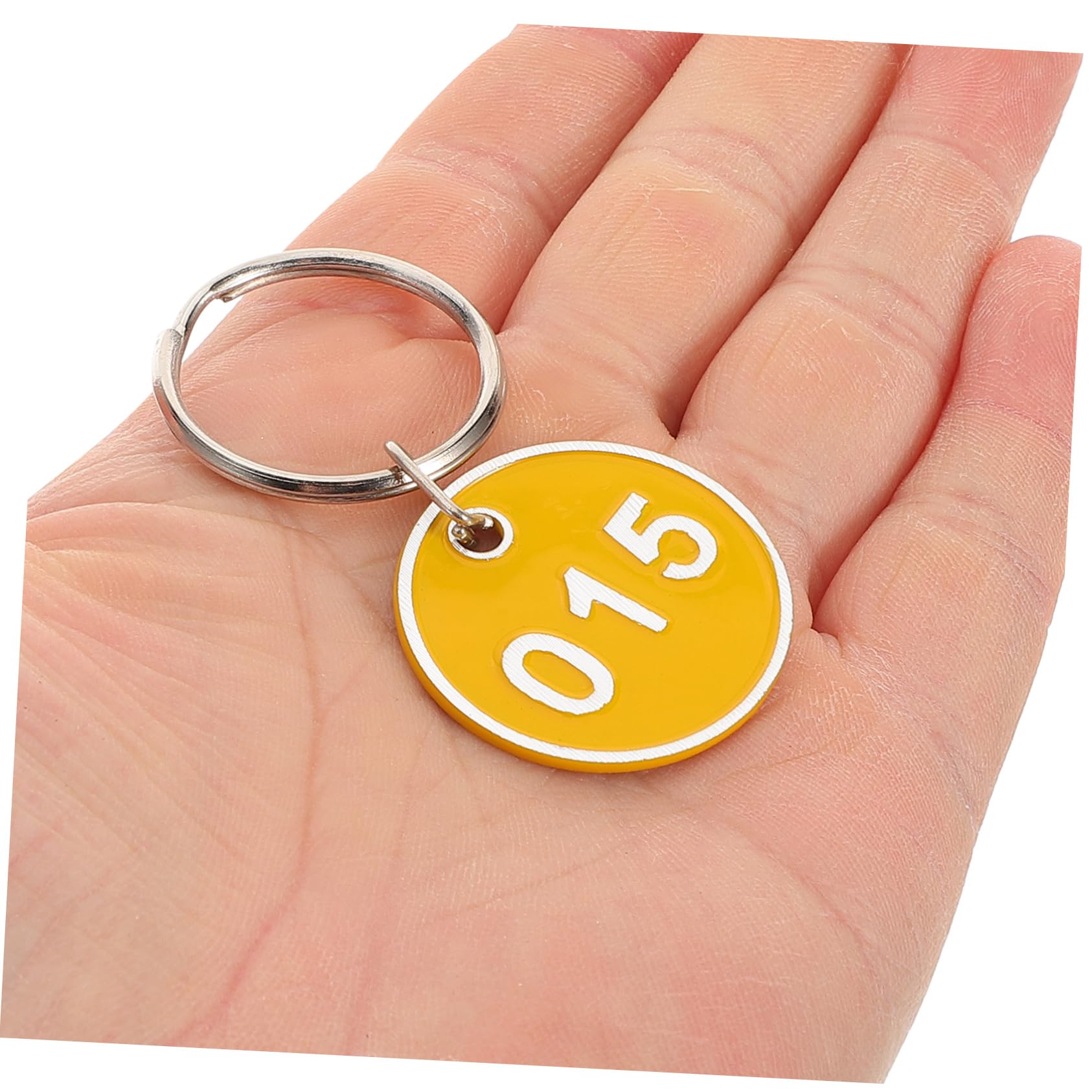 LIFKOME 4-Pack Round Number Plate Keychains - Durable Metal Key Rings with Engraved Numbers (1-4) for Home, Office, Gym Lockers & Key Organization | Perfect for Key Identification & Security