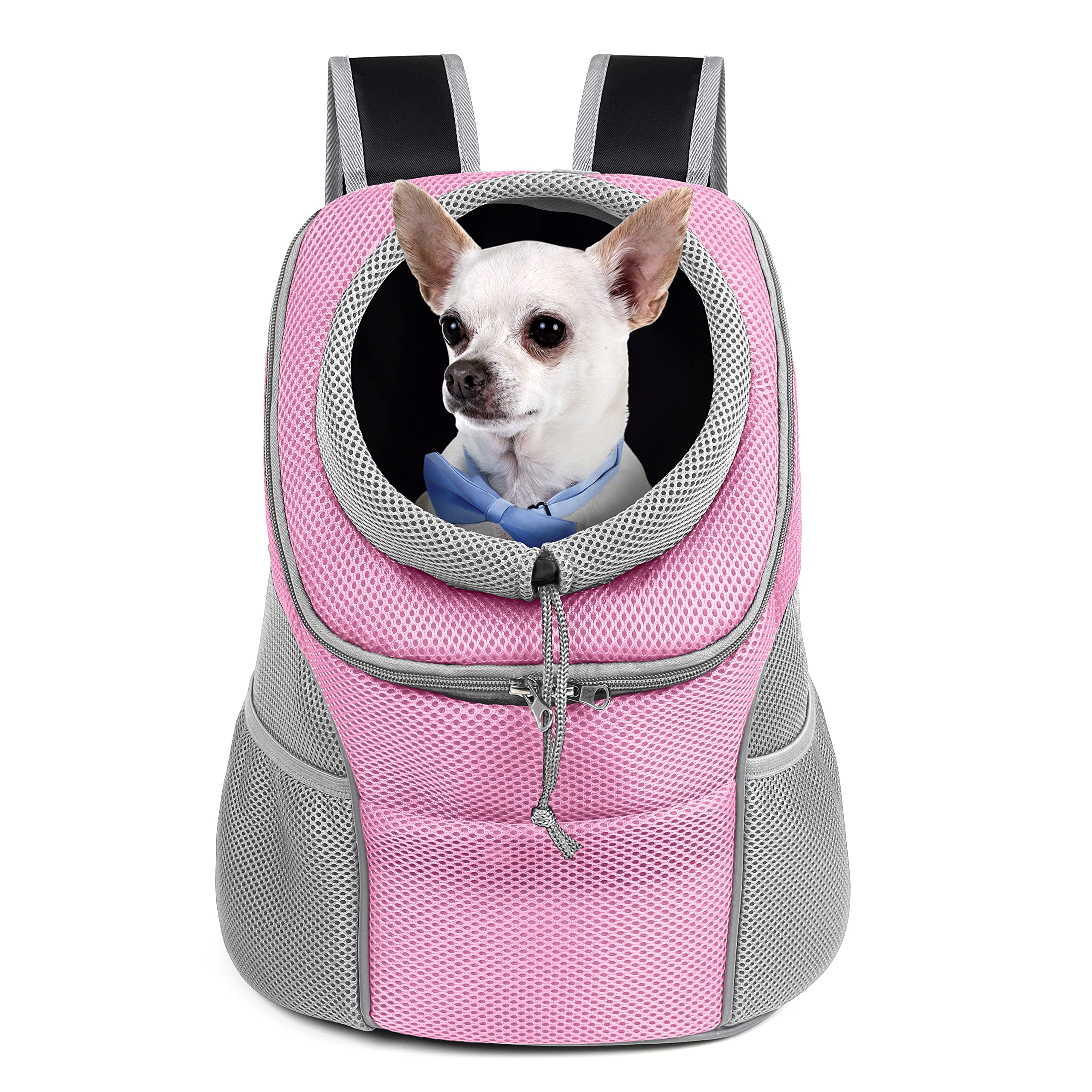 WOYYHO Pet Carrier Backpack - Breathable Front & Back Dog Travel Carrier for Small Dogs, Cats, Rabbits | Lightweight Puppy Backpack with Head-Out Design | Perfect for Hiking, Air Travel & Outdoor Adventures