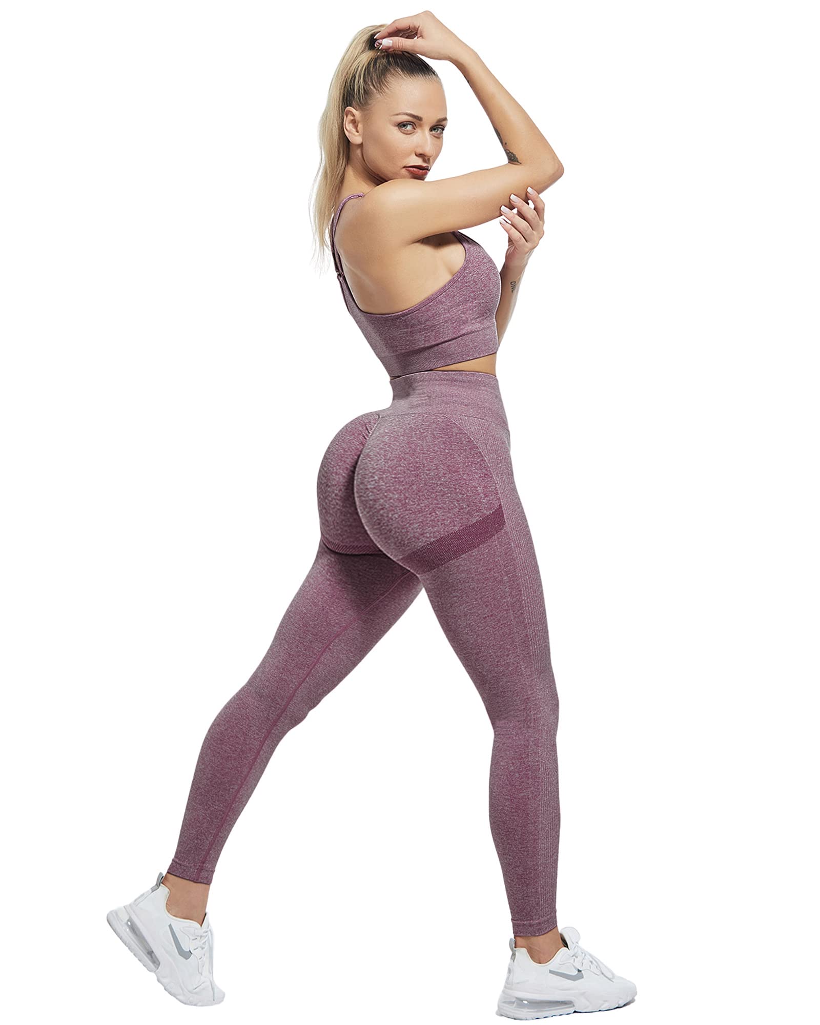 CHRLEISURE Women's 3-Piece Workout Leggings Set - High Waisted Scrunch Butt Lifting Seamless Yoga Pants for Gym, Running & Fitness | Perfect for Workouts, Lounge & Everyday Wear