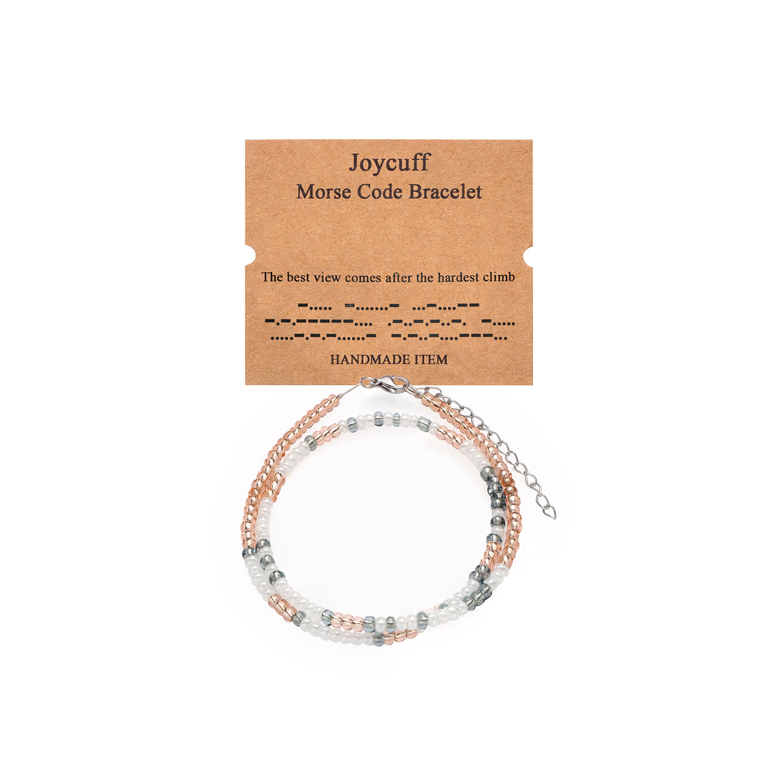 Morse Code Bracelet for Women - Birthday Gift for Mom, Wife, Her | Beaded & Layered Design for Daily Wear