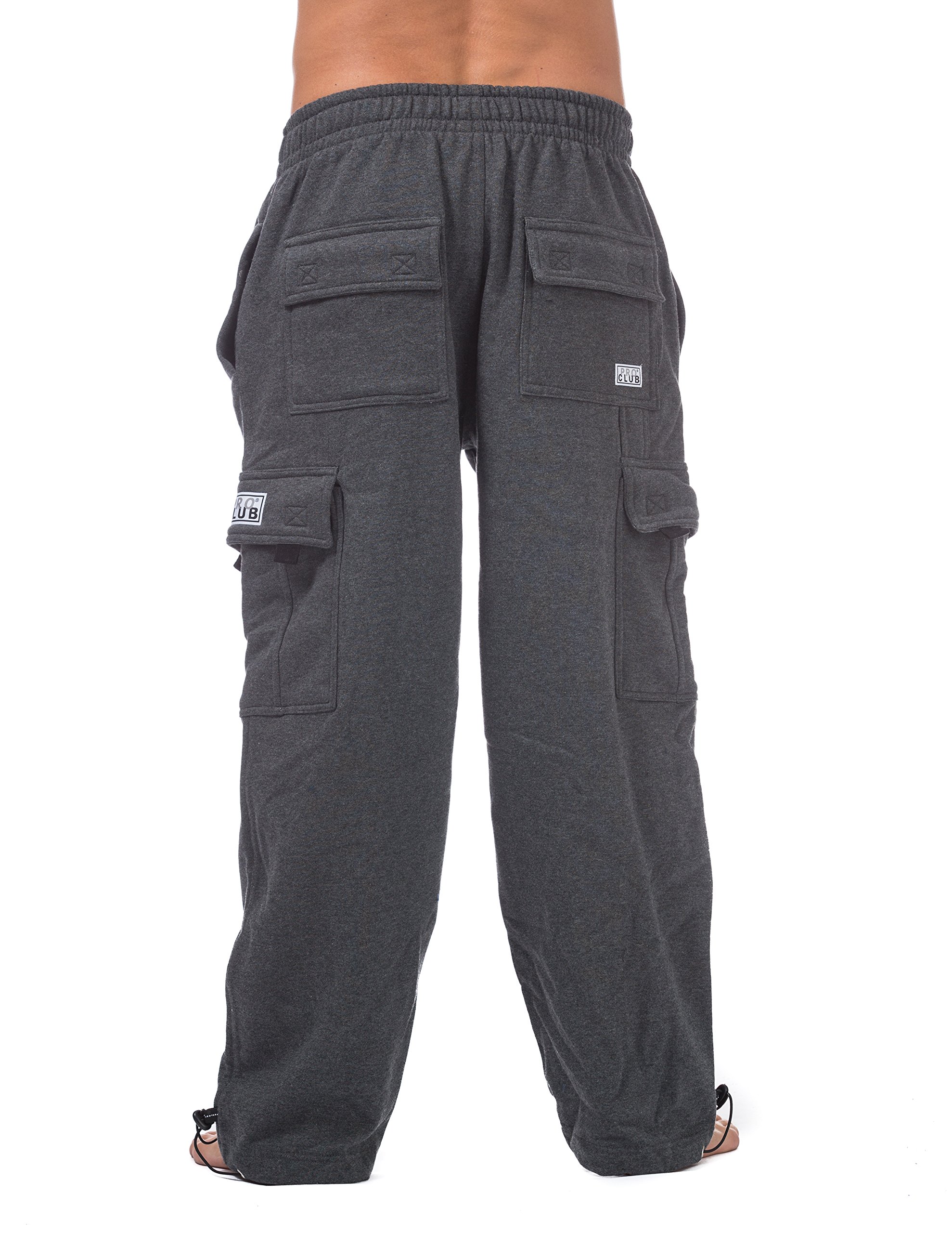Pro Club Men's Heavyweight Fleece Cargo Pants - Durable Winter Work Pants for Outdoor Activities, Hiking & Casual Wear
