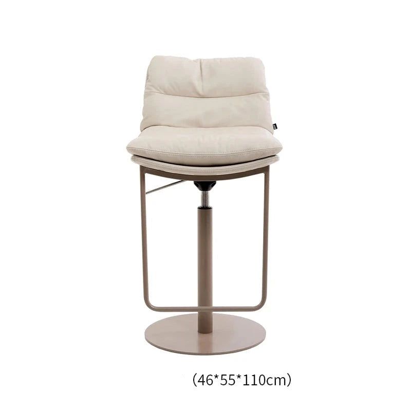 Premium Leather Bar Stool for Kitchen Island - Adjustable Height Counter Stool with Back Support - Perfect for Breakfast Nook, Home Bar & Dining Area