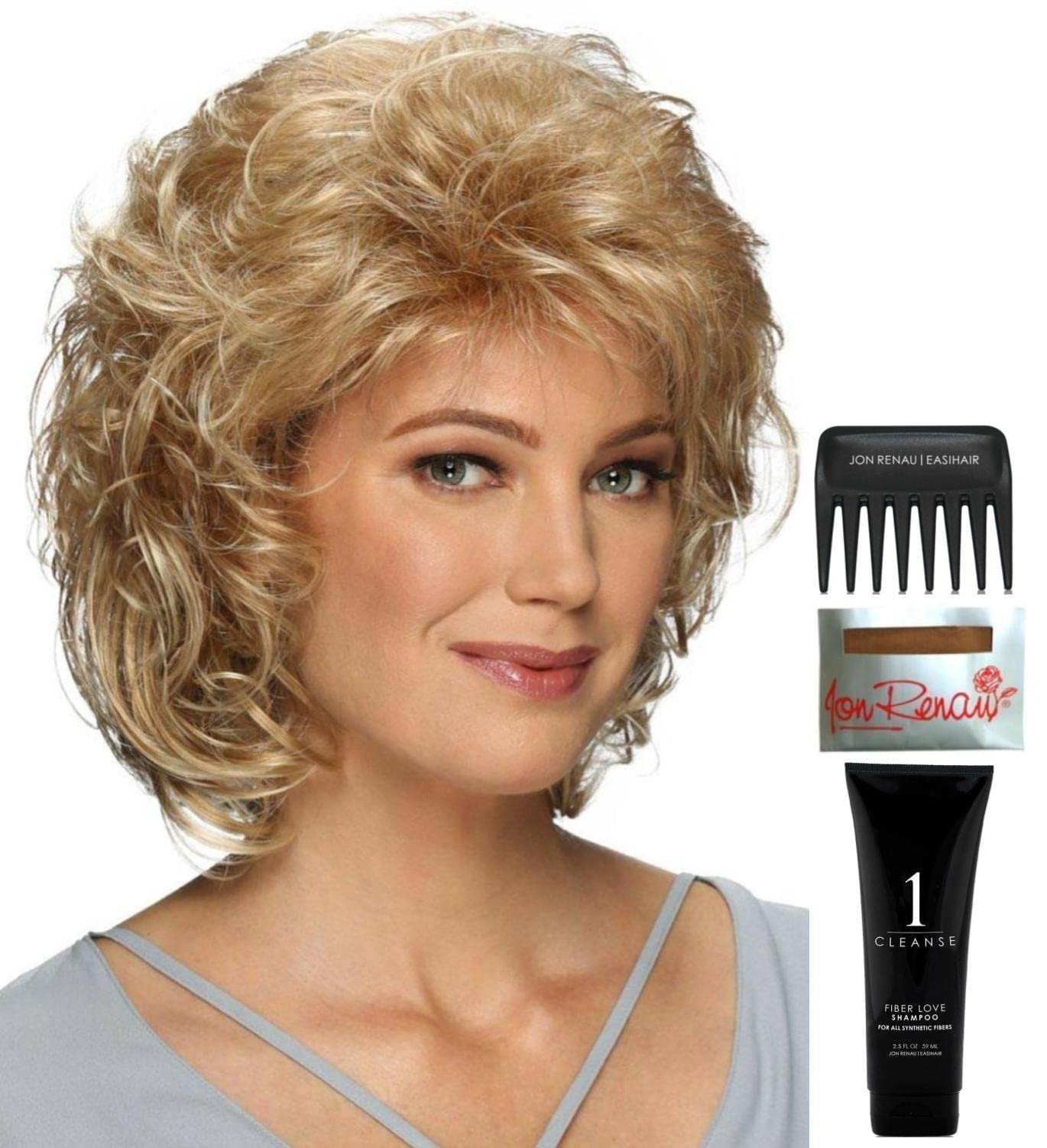 Estetica Compliment Wig Bundle - 5 Piece Set with Christy's Wigs Q&A Booklet, Travel Size Wig Shampoo, Wig Cap & Wide Tooth Comb (Color R8/12) - Perfect for Daily Styling, Travel & Cosplay