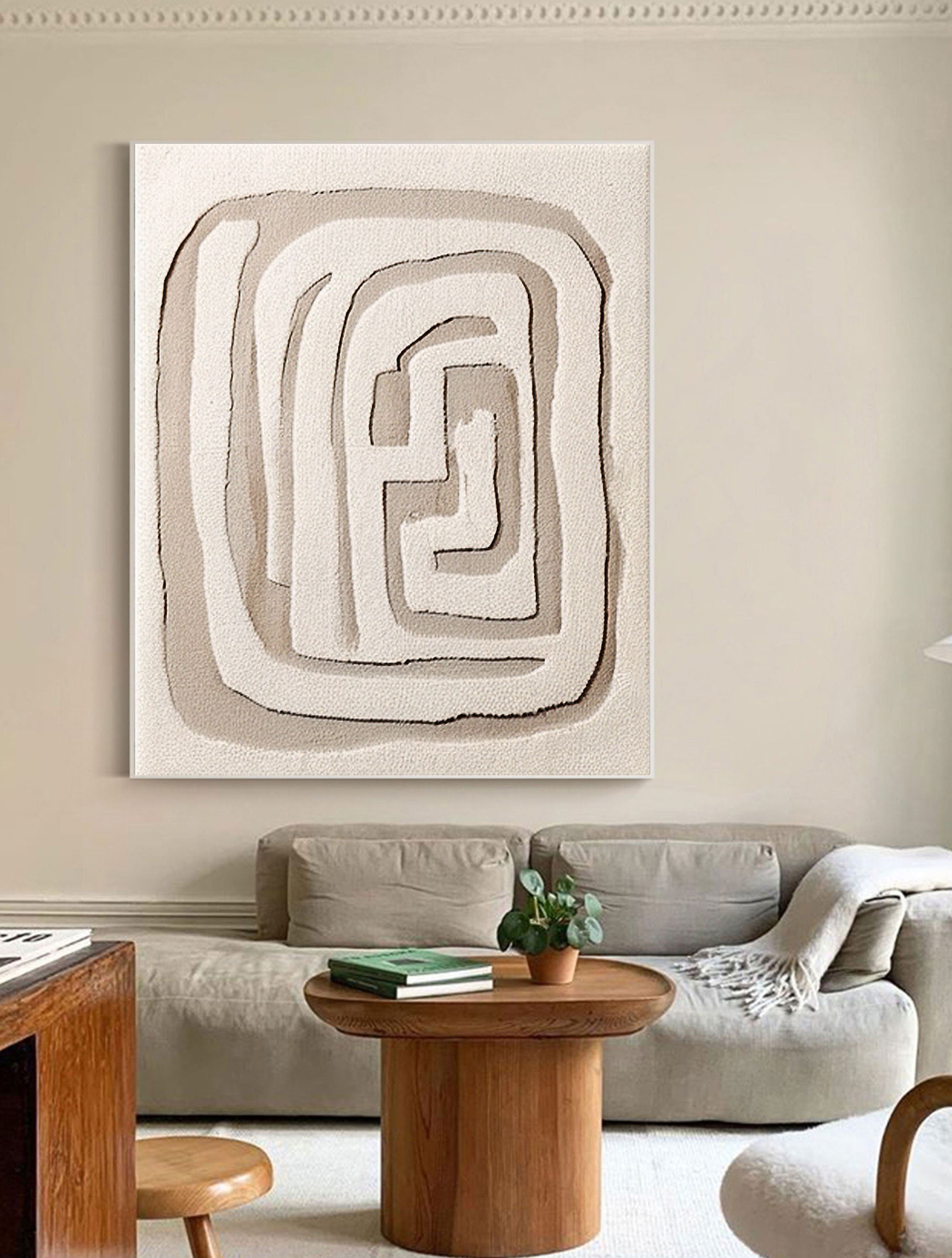 Beige & Brown Abstract Wall Art Print #BB008 - Modern Home Decor for Living Room, Bedroom & Office