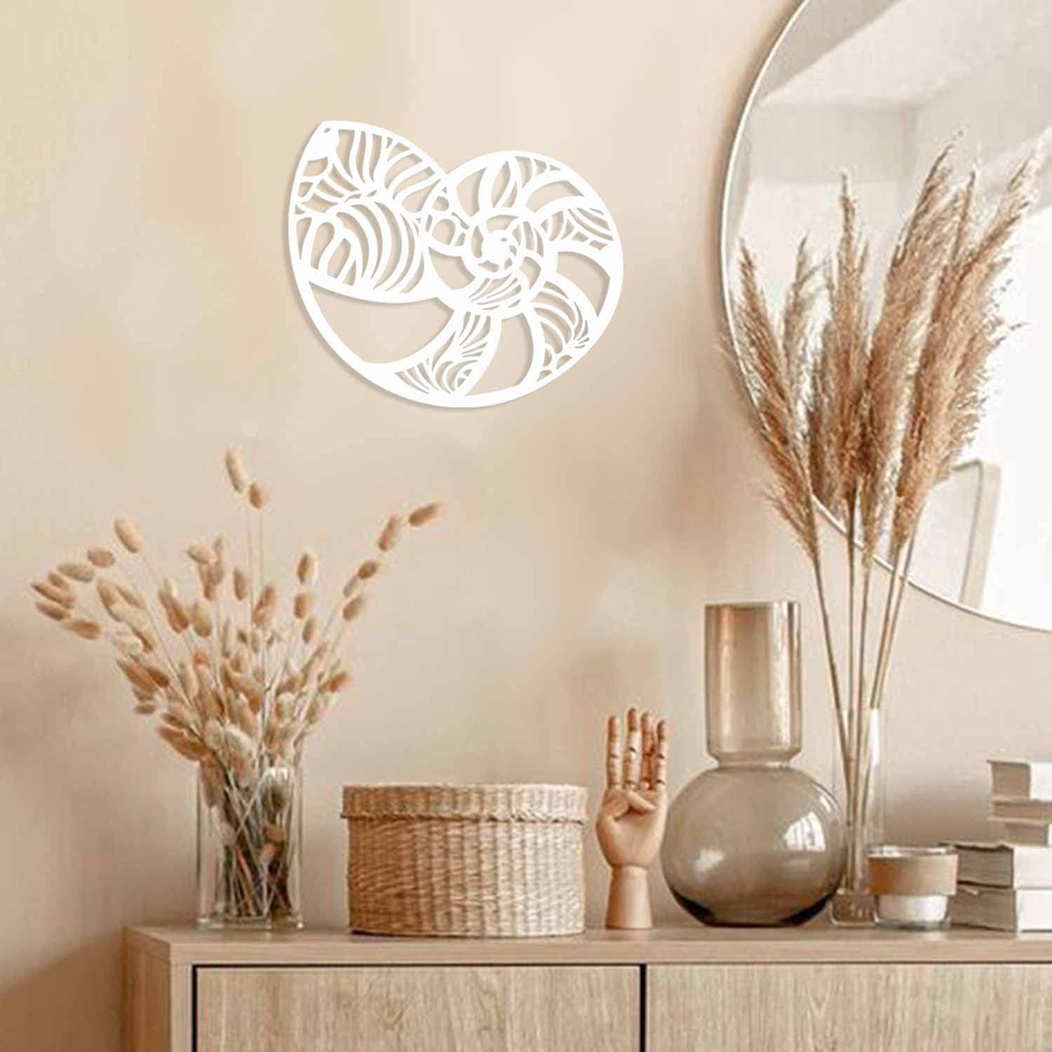 Seashell Metal Wall Art for Home Decor - Living Room, Bedroom & Outdoor