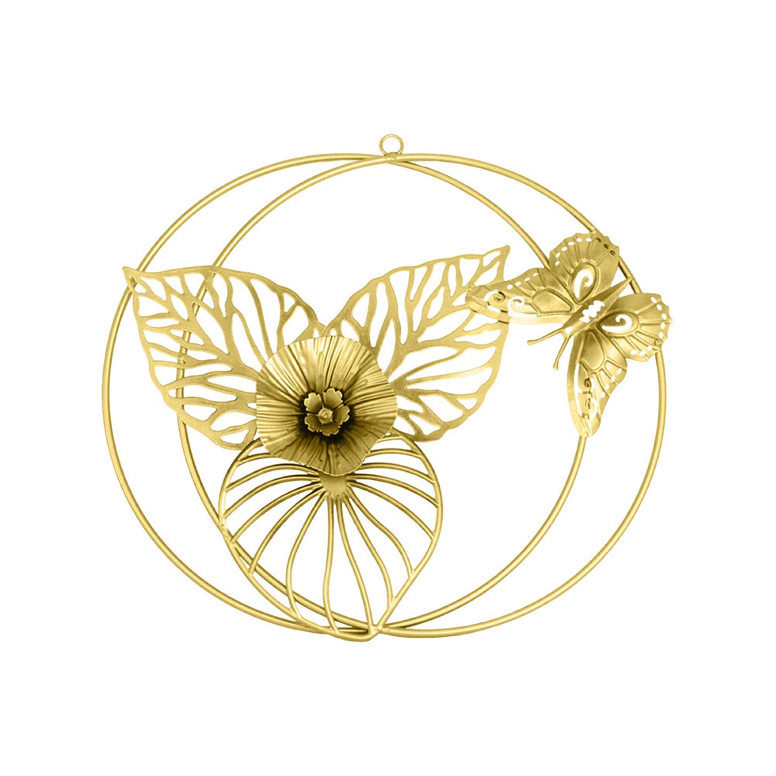 Lincheer Home Metal 3D Circle Painted Butterfly Wall Art Decor - Modern Wall Sculpture for Living Room, Bedroom & Office - Handcrafted Contemporary Home Decor for Housewarming Gifts & Interior Design