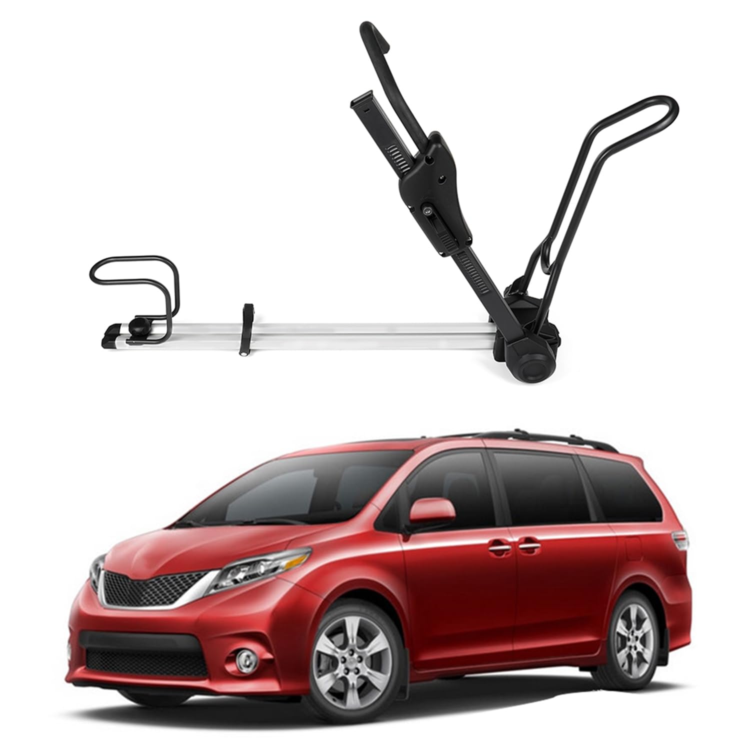 OCPTY Upright Bike Rack for Cars, SUVs, Trucks & Vans - Heavy Duty Roof Mount Bike Carrier (Set of 1) - Perfect for Road Trips, Camping & Outdoor Adventures