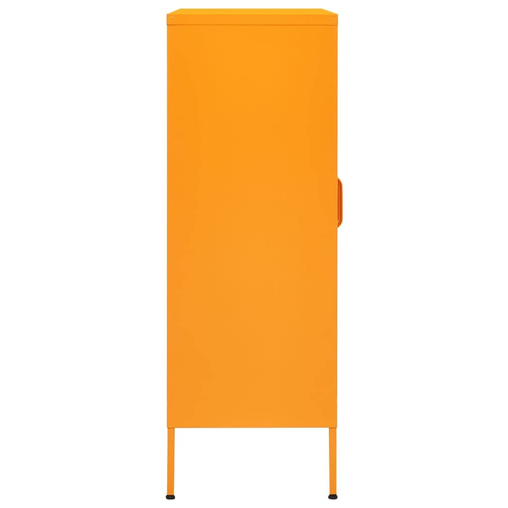 vidaXL 2-Drawer Steel Storage Cabinet - File Cabinet for Office, Home & School Organization - Mustard Yellow - Heavy Duty Metal Filing Cabinet for Documents, Folders & Supplies