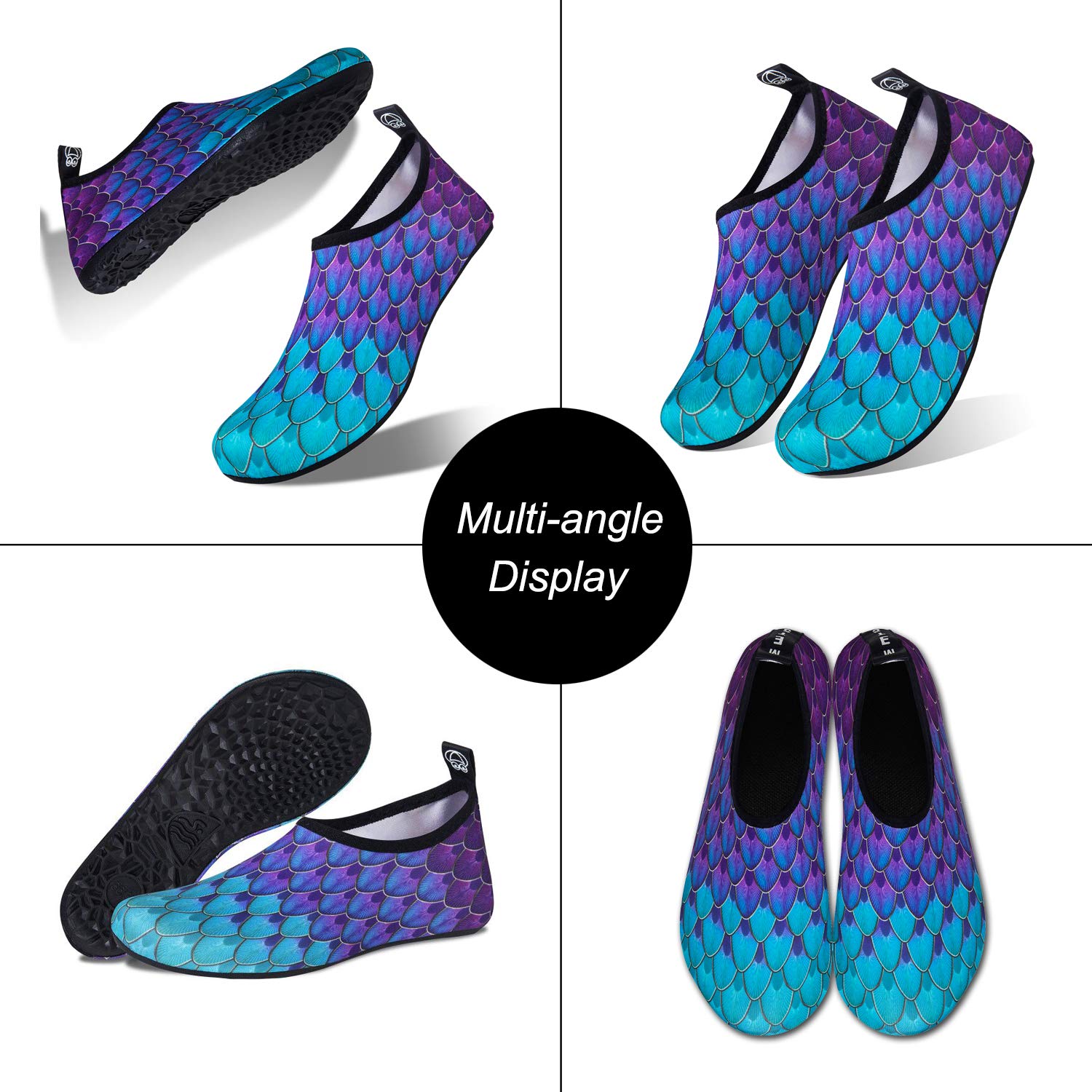WateLves Water Shoes for Women & Men - Barefoot Quick-Dry Aqua Socks for Beach, Swim, Surf, Yoga & Exercise - Lightweight & Breathable with Translucent Soles - Perfect for Water Sports, Pool, Travel & Outdoor Activities