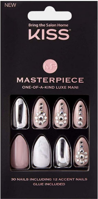 KISS MASTERPIECE Luxury Press-On Nails Set - 30 Unique Fake Nails for Women | Perfect for Parties, Weddings & Special Occasions