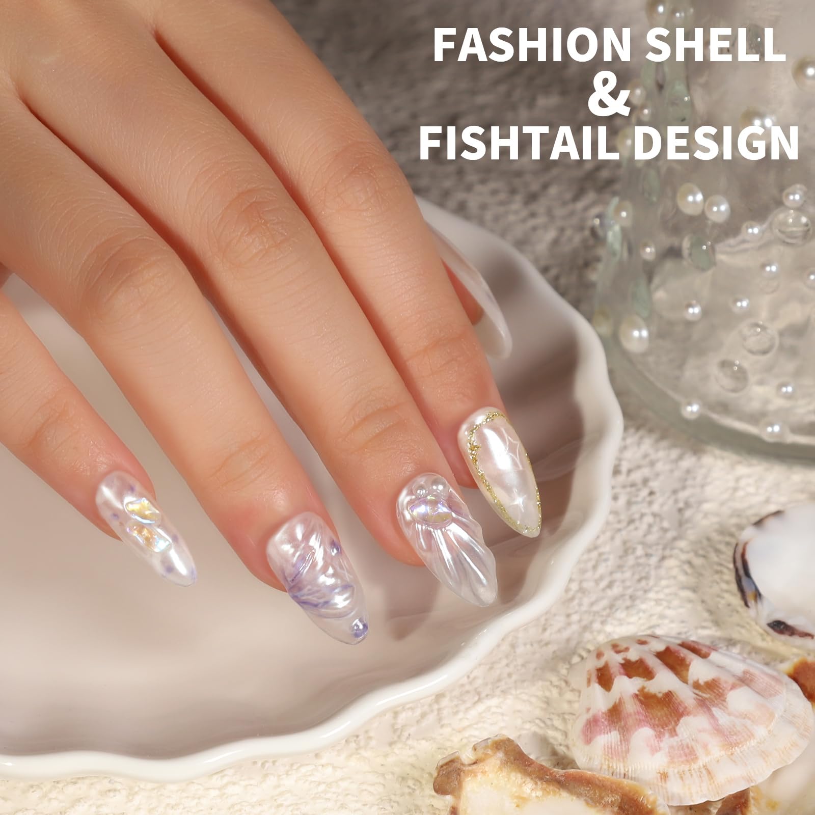 Premium Pearl Chrome Nail Powder Kit - 4pcs Gel Nail Chrome Powder for Stunning Metallic Nail Art | White Chrome Powder for Acrylic & Gel Nails | Perfect for Salon Professionals & DIY Nail Enthusiasts | Great for Parties, Weddings & Special Occasions
