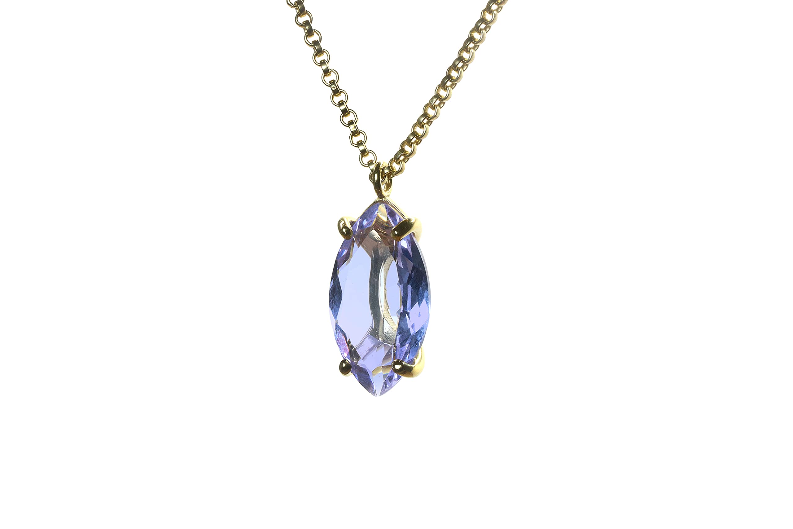Exquisite Handmade Tanzanite Solitaire Necklace in 14K Gold - December Birthstone Jewelry for Women - Customizable Gemstone Necklace for Wedding, Anniversary & Birthday Gifts | Perfect for Evening Galas, Romantic Dates & Special Occasions