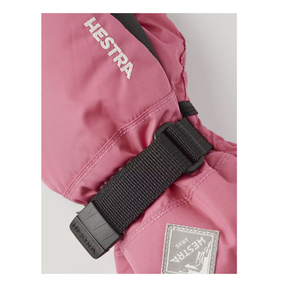 Hestra Gauntlet Czone Kids Ski Mittens - Warm Waterproof Winter Gloves for Girls & Boys, Fuchsia/Ivory (32531) - Perfect for Snowboarding, Sledding & Outdoor Winter Activities
