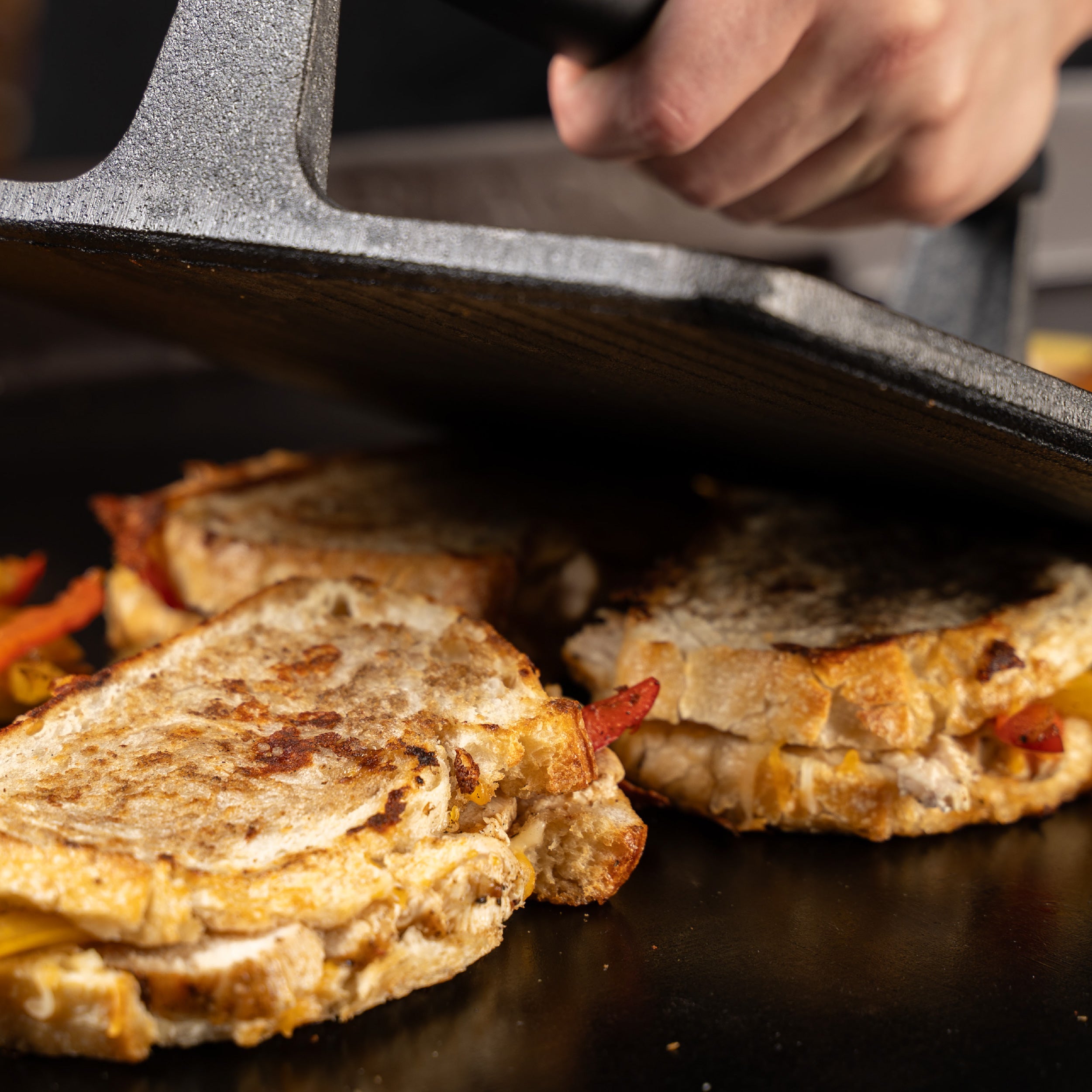 Pro Series Extra Large Griddle Press - Heavy Duty Cast Iron Burger Smasher & Panini Press for Grilling, BBQ, and Sandwiches - Perfect for Outdoor Cooking, Camping, and Backyard Parties