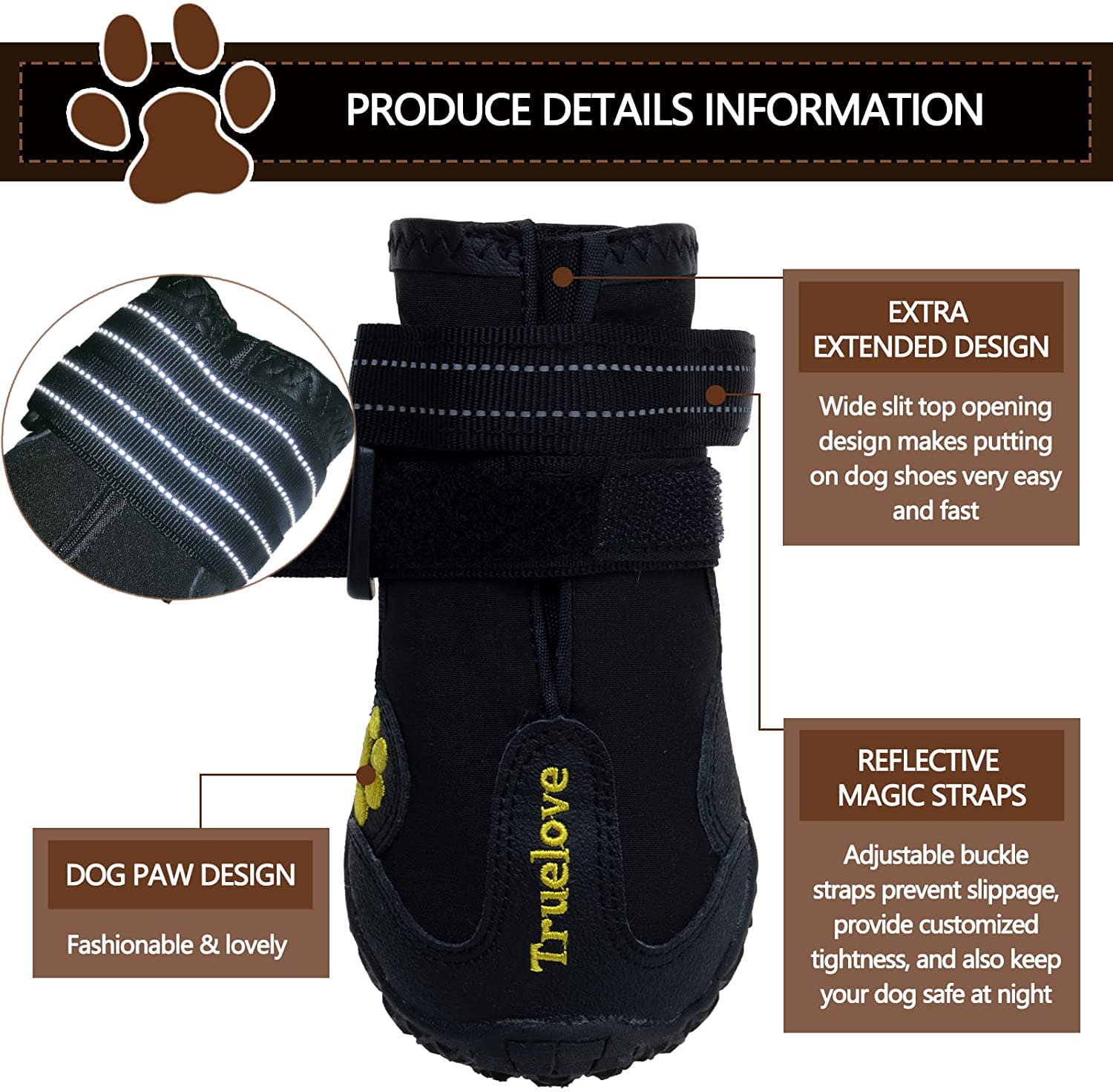 Expawlorer Dog Boots for Small Dogs - Waterproof & Anti-Slip Winter Paw Protectors with Rugged Sole for Snow, Rain & Hot Pavement - Ideal for Outdoor Hiking, Walking & Winter Adventures (Black)