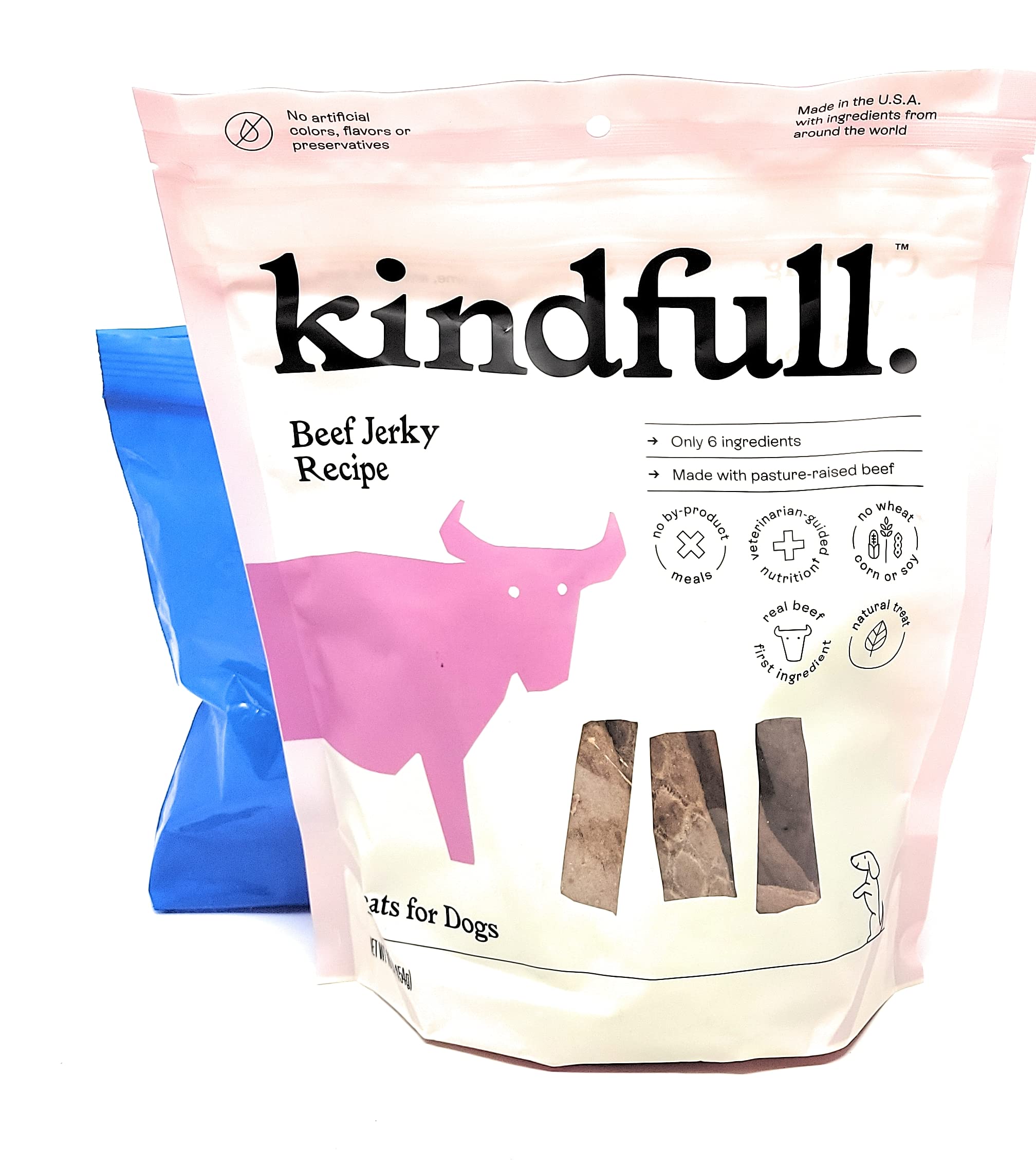 Tesadorz Durable Dog Backpack & Kindfull Natural Beef Jerky Dog Treats 16oz - Perfect for Hiking, Travel & Training Rewards