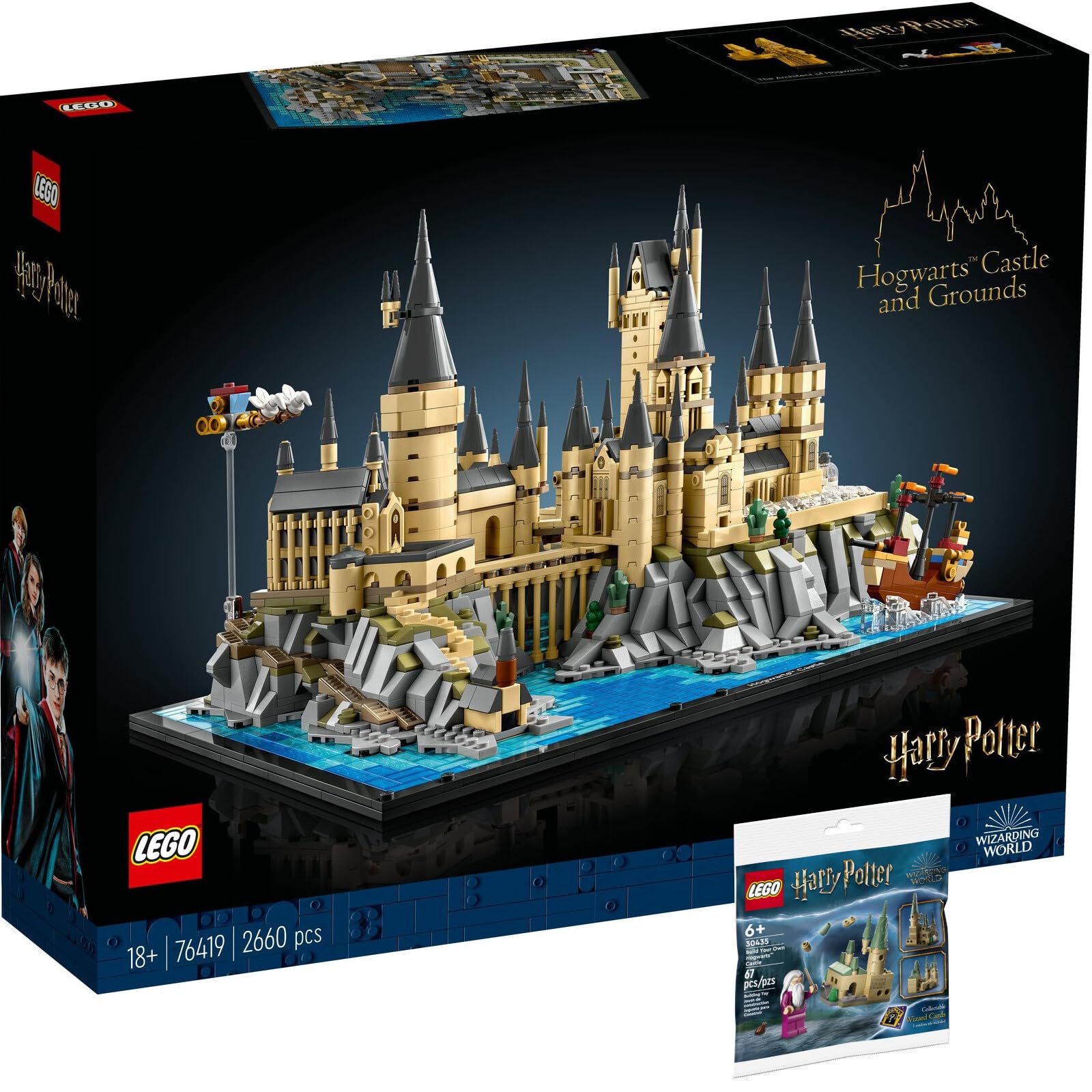 LEGO Harry Potter 76419 Hogwarts Castle & Grounds + 30435 Build Your Own Hogwarts Castle Polybag – Collectible Building Set for Fans, Great Gift for Kids & Adults – Perfect for Display, Play, and Harry Potter Themed Parties