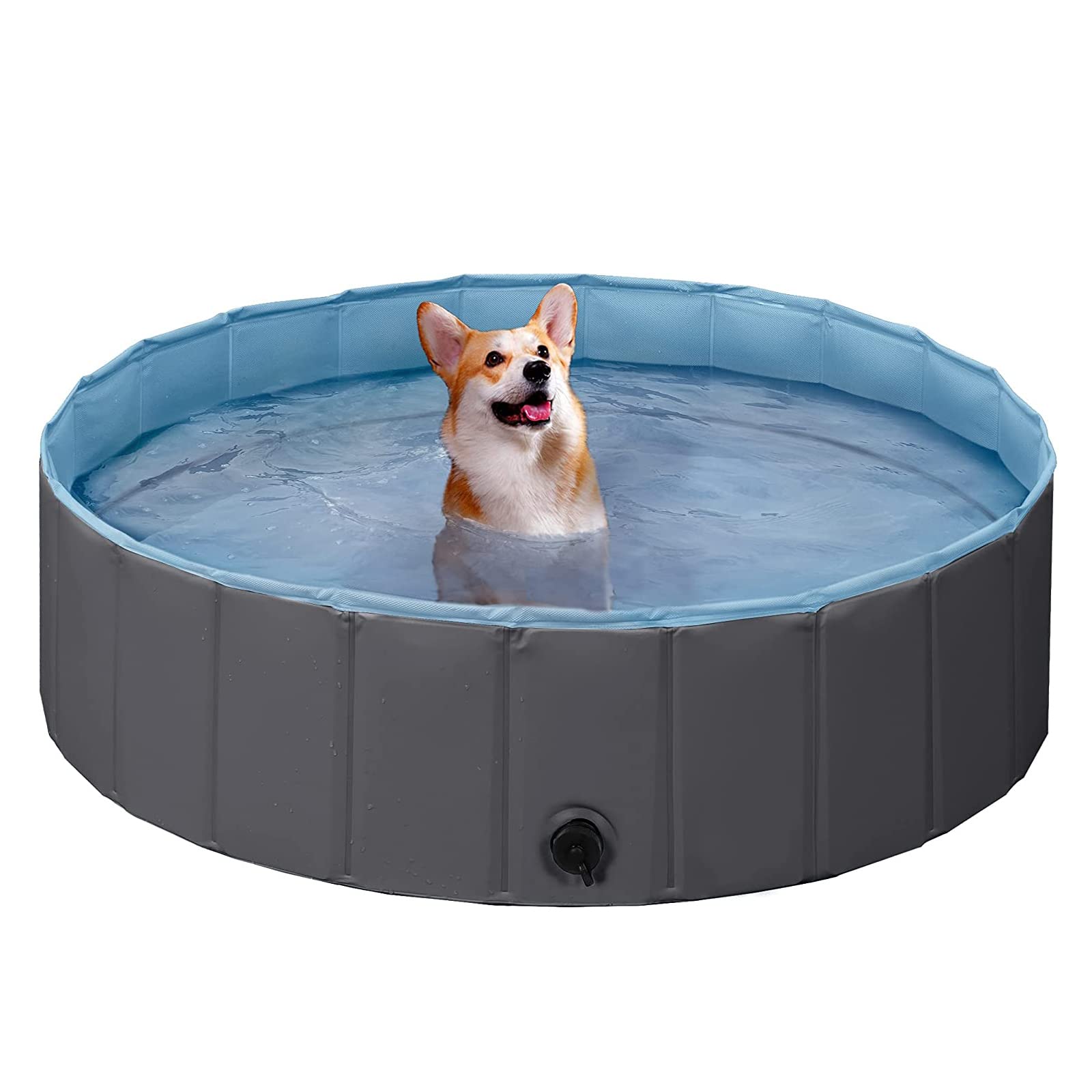 Foldable Dog Pool for Pets & Kids - Collapsible, Slip-Resistant PVC Pet Swimming Pool - Portable Bath Tub for Dogs, Cats & Puppies - Perfect for Indoor & Outdoor Use in Backyard, Beach or Travel