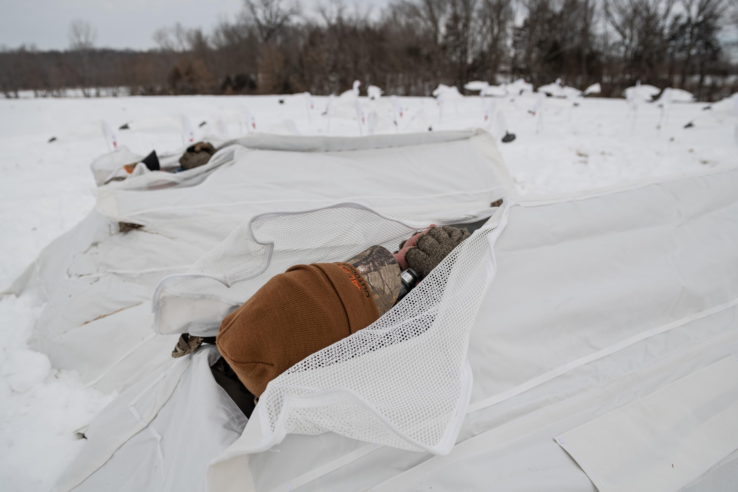 ALPS OutdoorZ Zero-Gravity Blind Snow Cover - UV-Reflective Hunting Blind Cover for Zero Gravity Layout Blind with Stubble Straps & Flag Door Ports | Perfect for Waterfowl Hunting, Field Concealment & Outdoor Camouflage